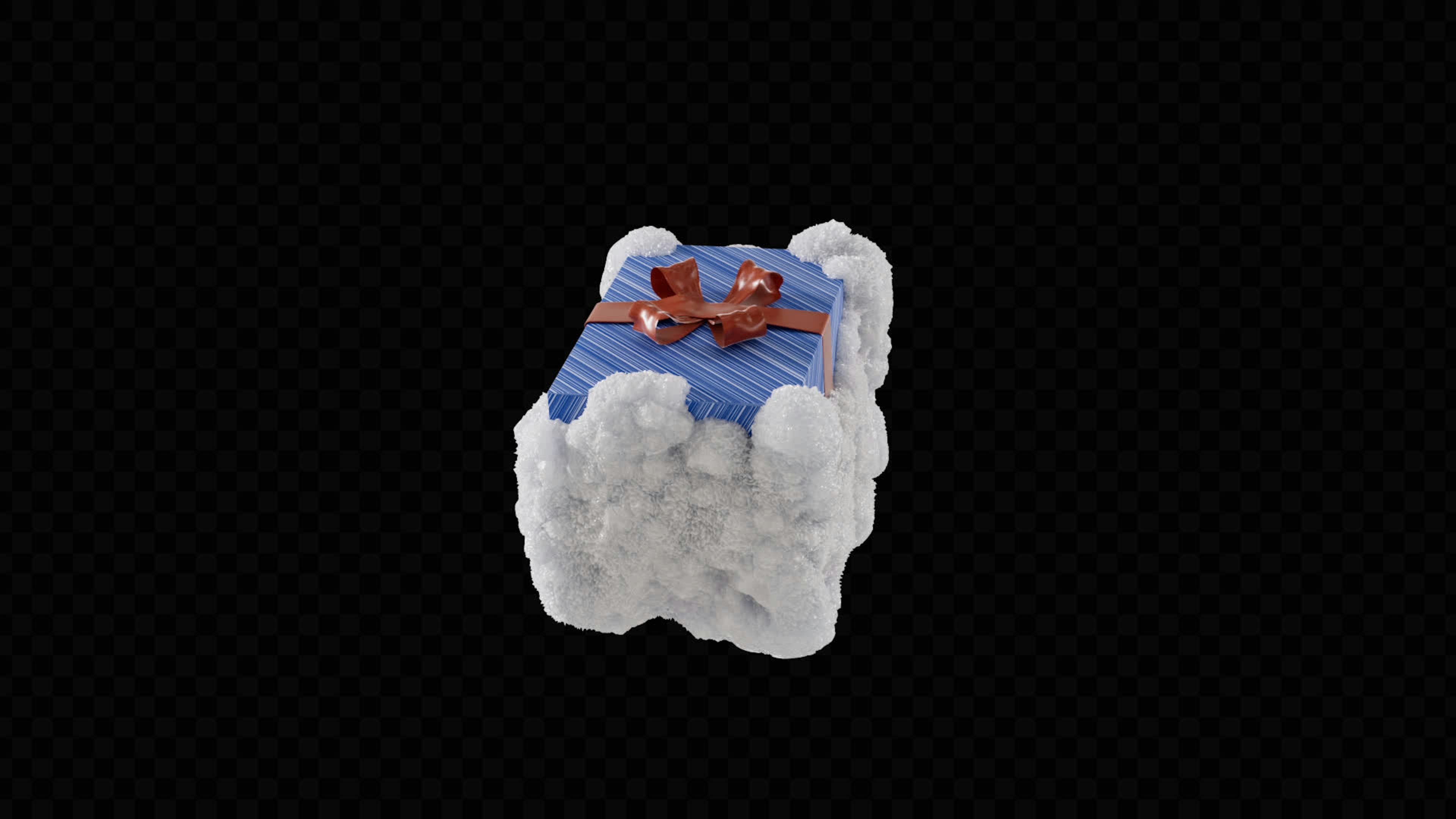 3D Christmas Gift Box On Alpha