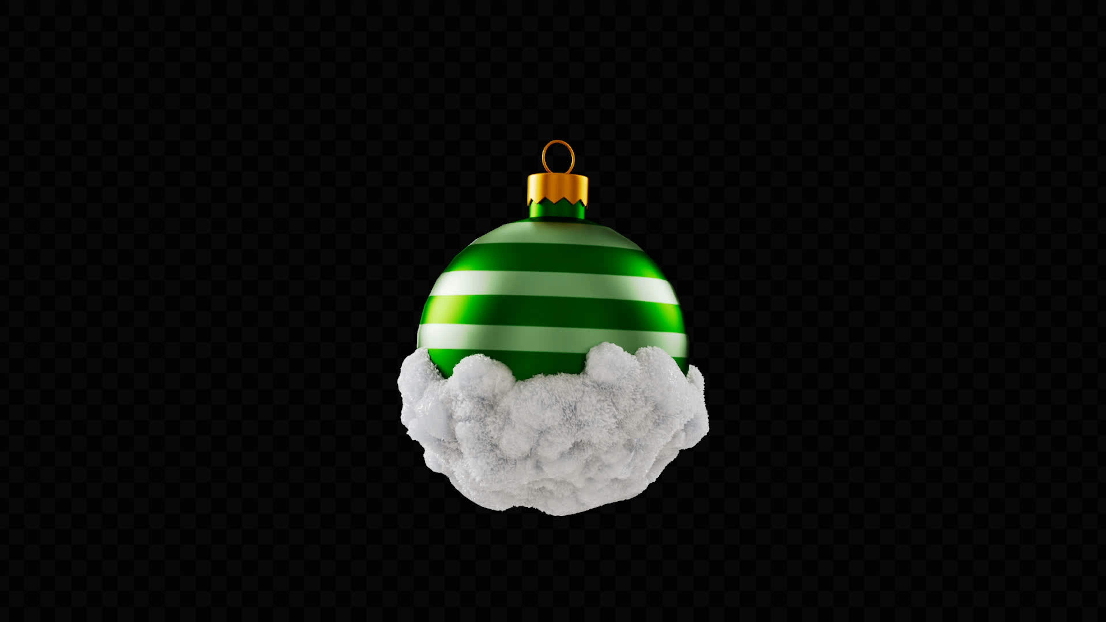 3D Christmas Ornament On Alpha