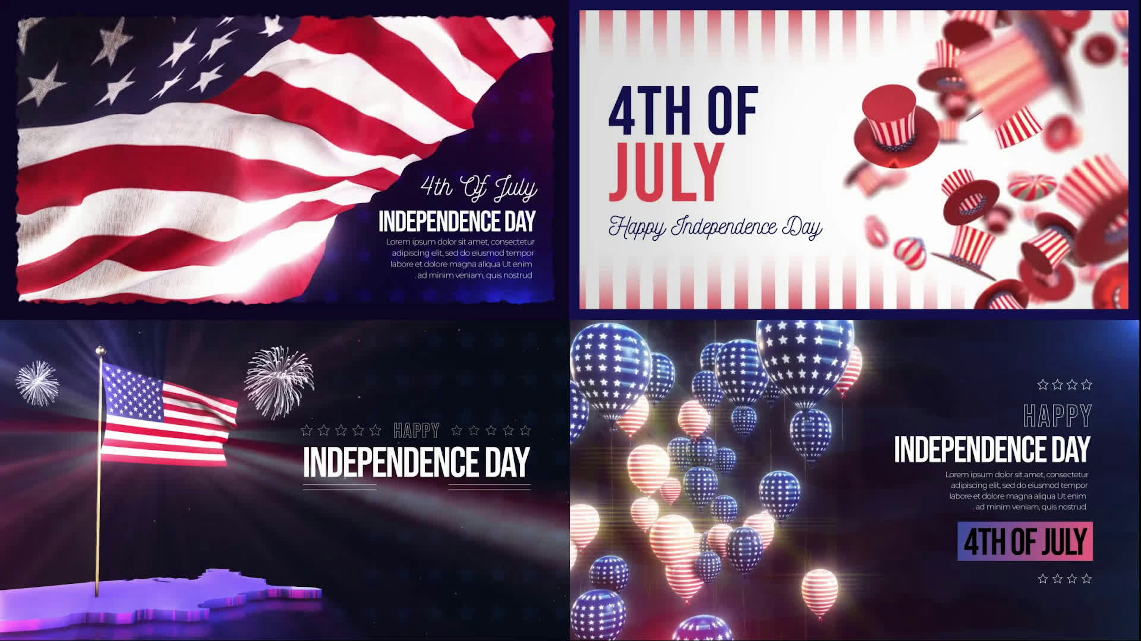 4th Of July Greetings Pack