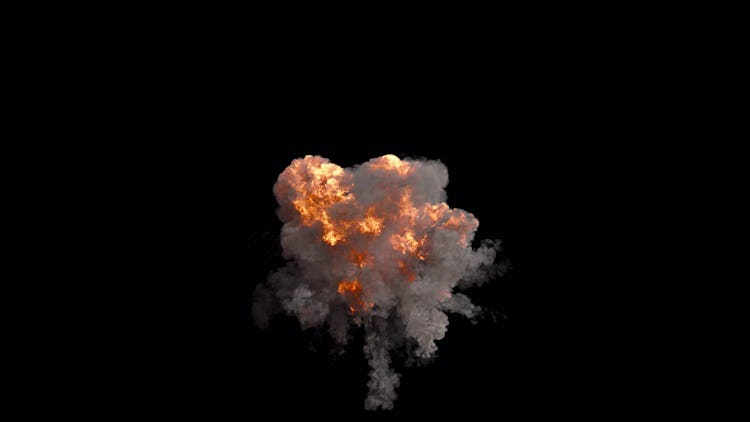 Motion graphics preview for a CapCut fire explosion effect, featuring a glowing, ethereal burst against a dark background.