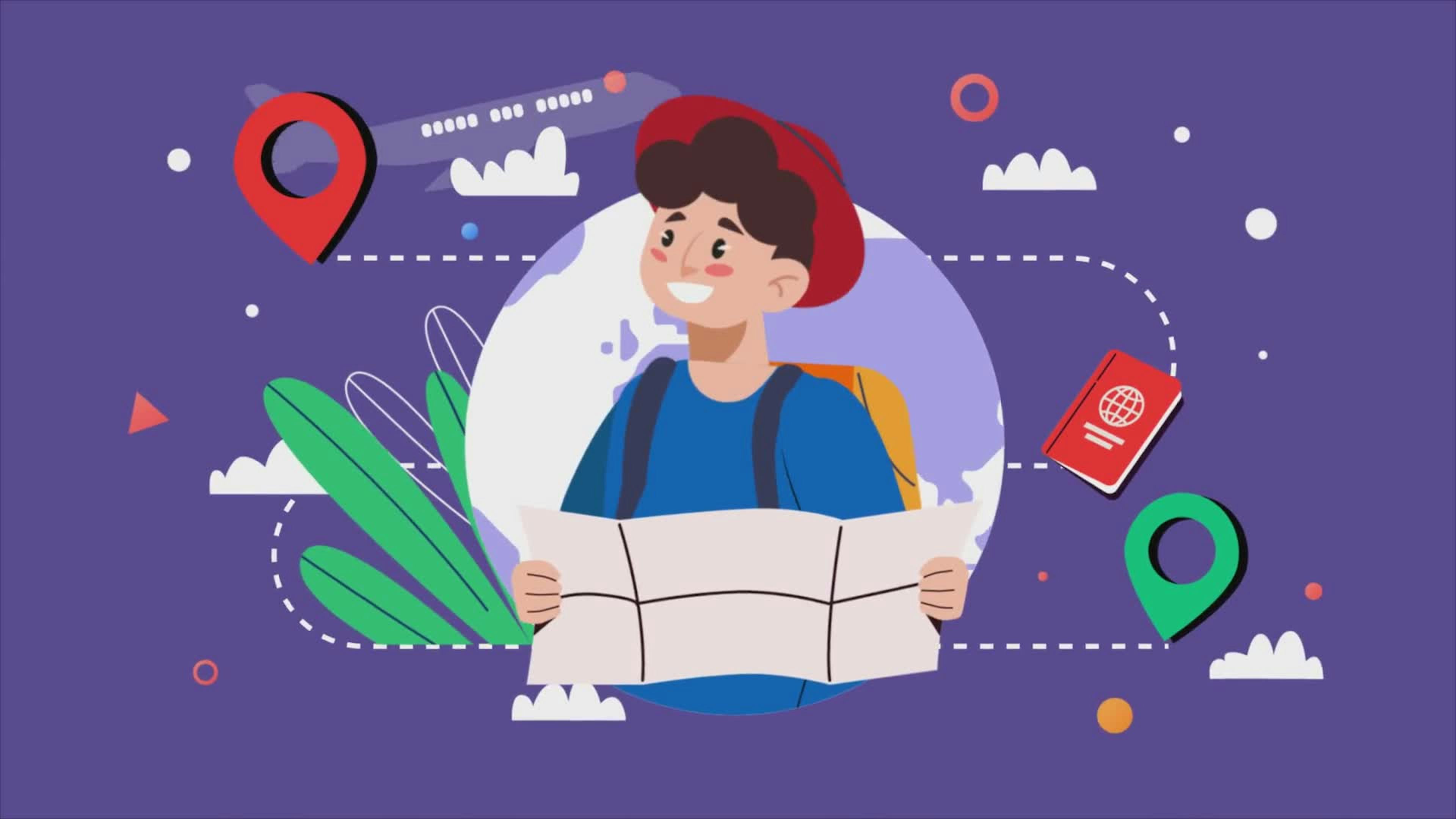 Adventurous Man Holding A Map While Traveling