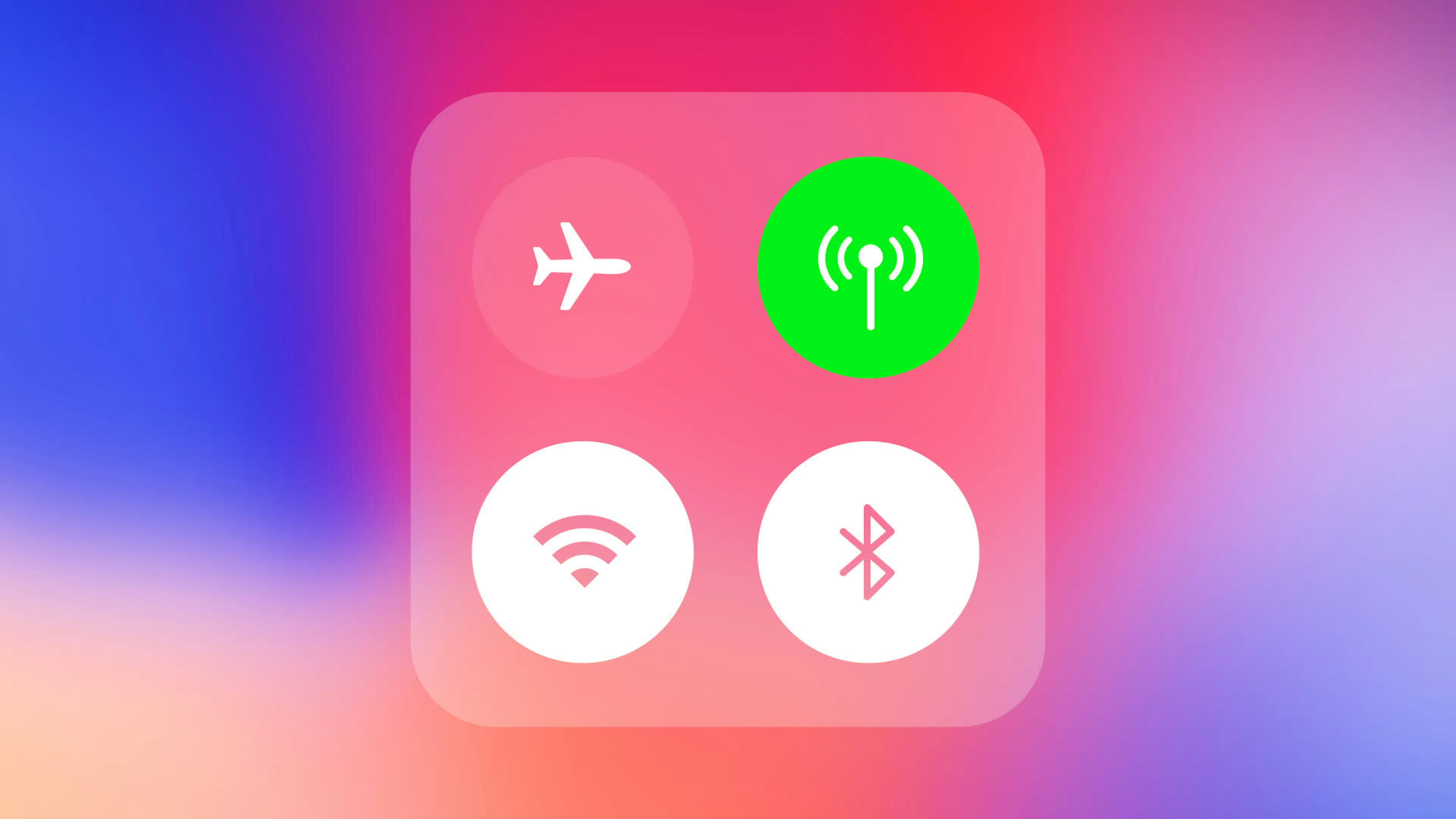 Airplane Data Wifi Bluetooth Control Center
