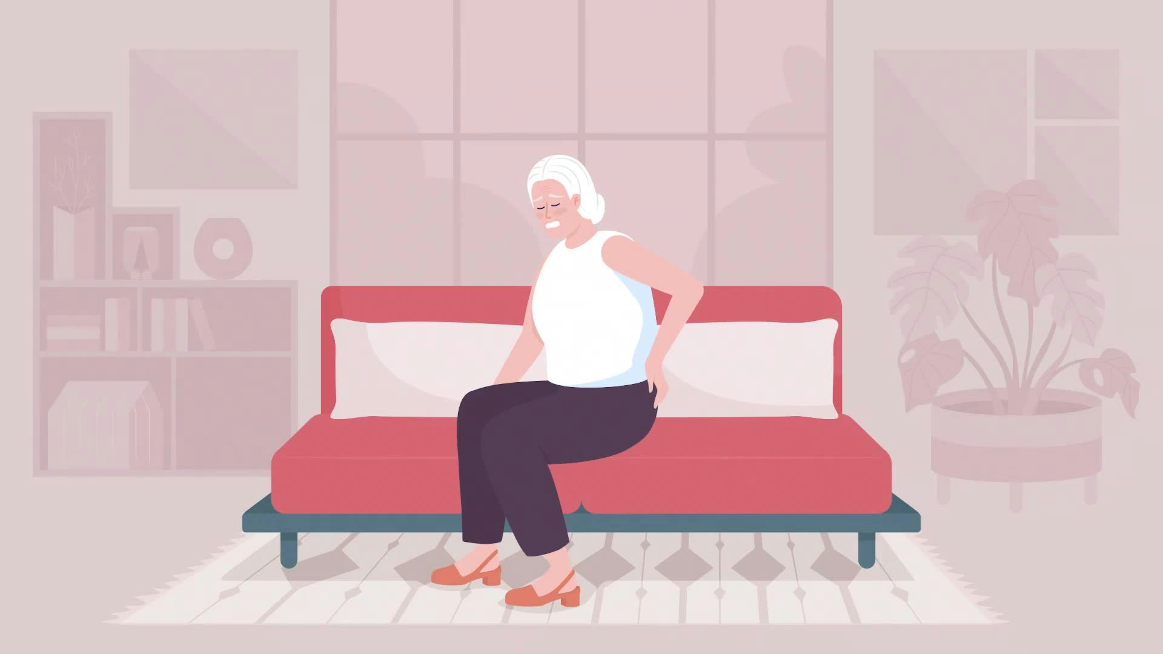 Animated Sharp Backache Illustration