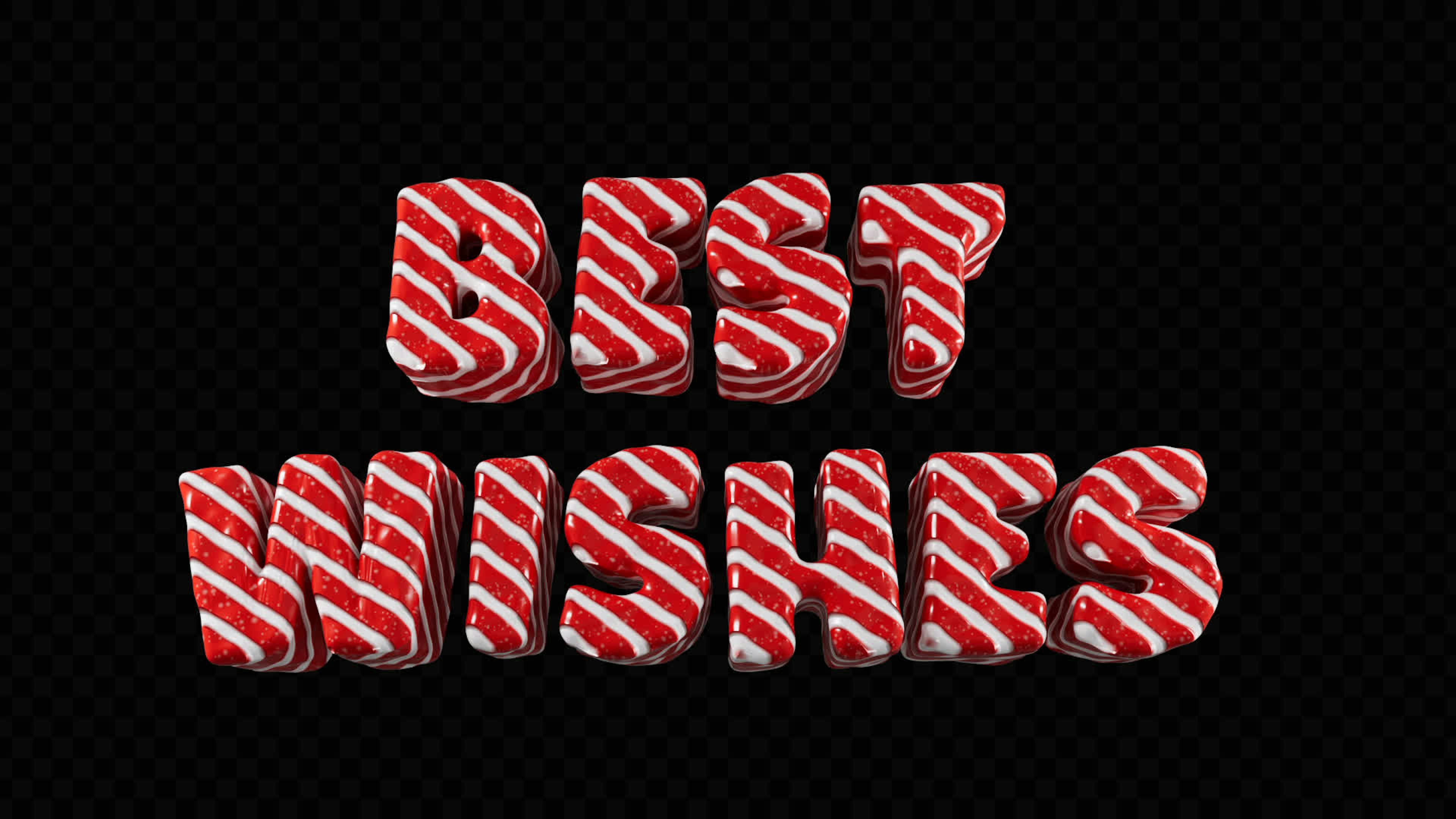 Best Wishes Candy 3D Title on Alpha