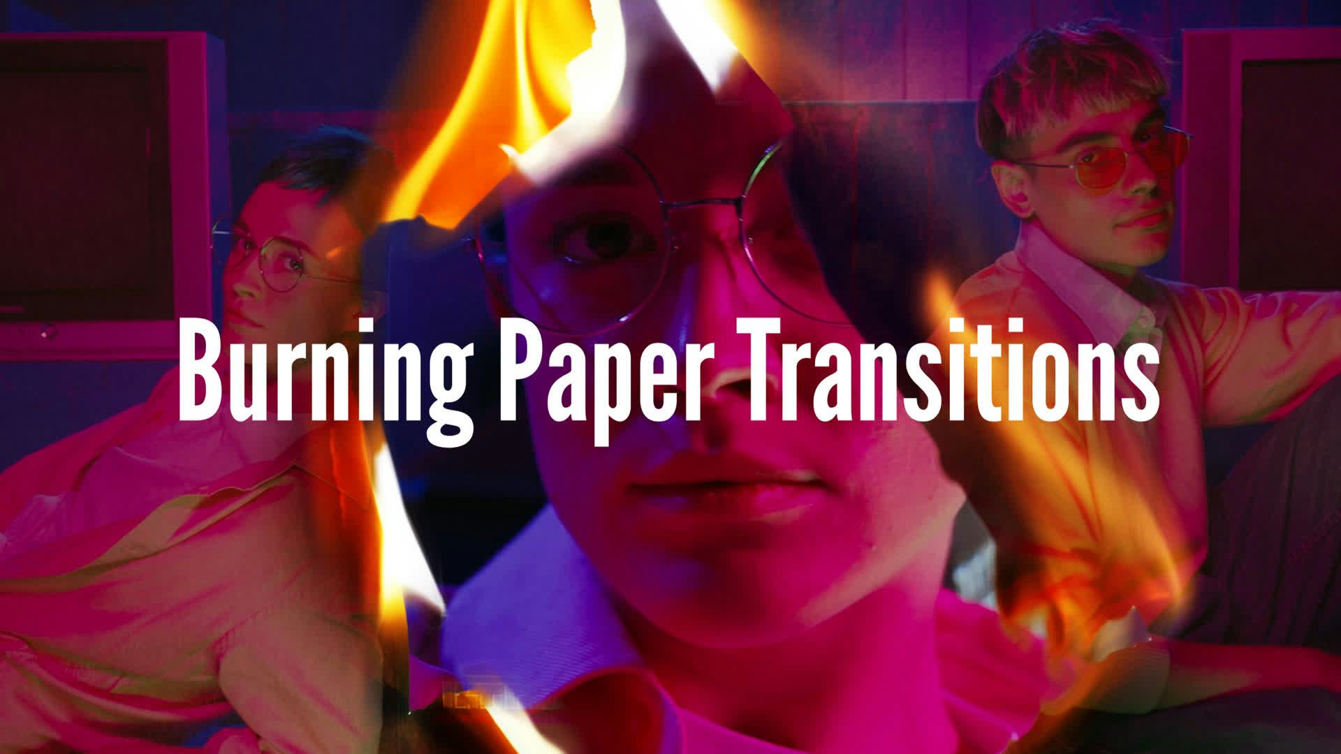 Vertical Burning Paper Transitions • Motion Graphics Template • Uppbeat