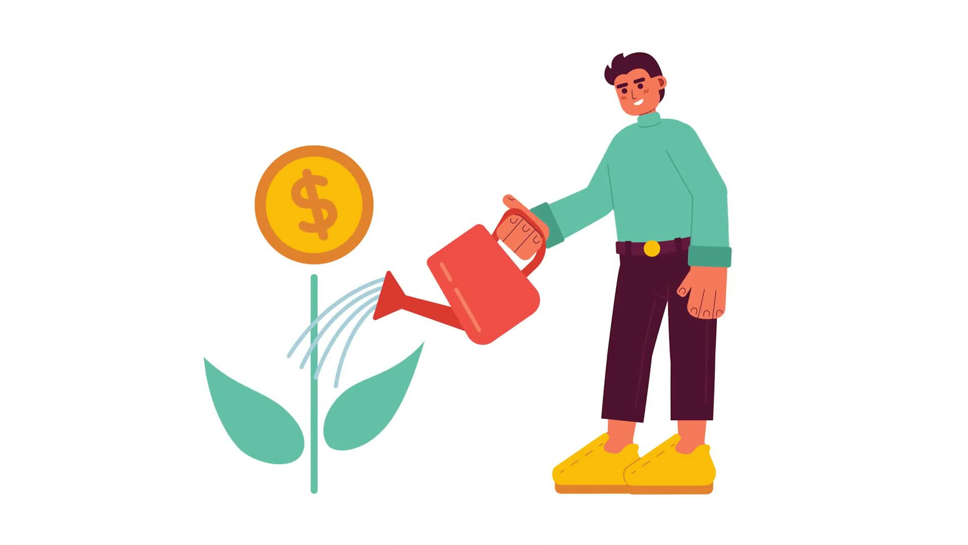 Business investment growth 2D animation