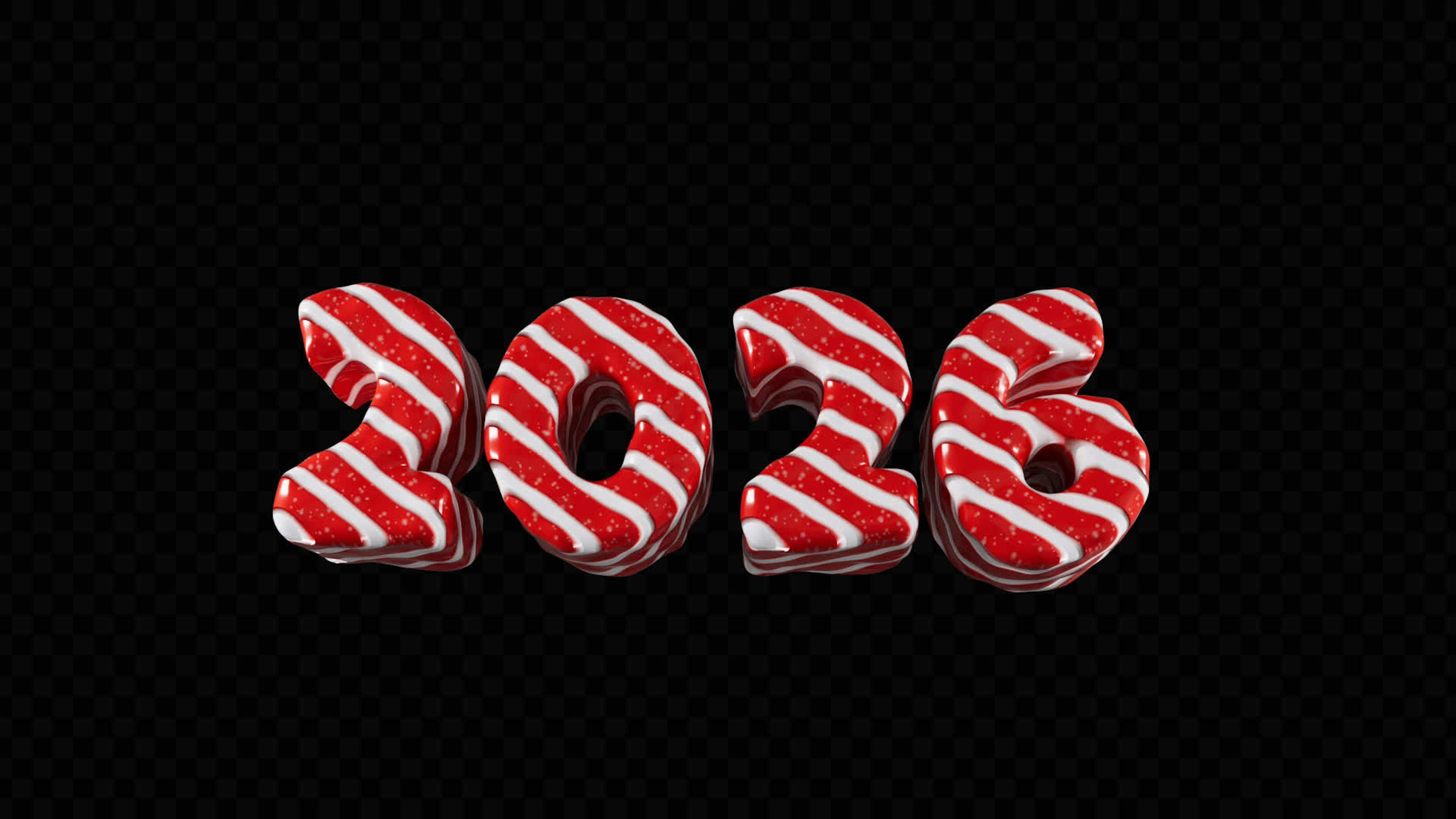 2026 Candy 3D Title on Alpha
