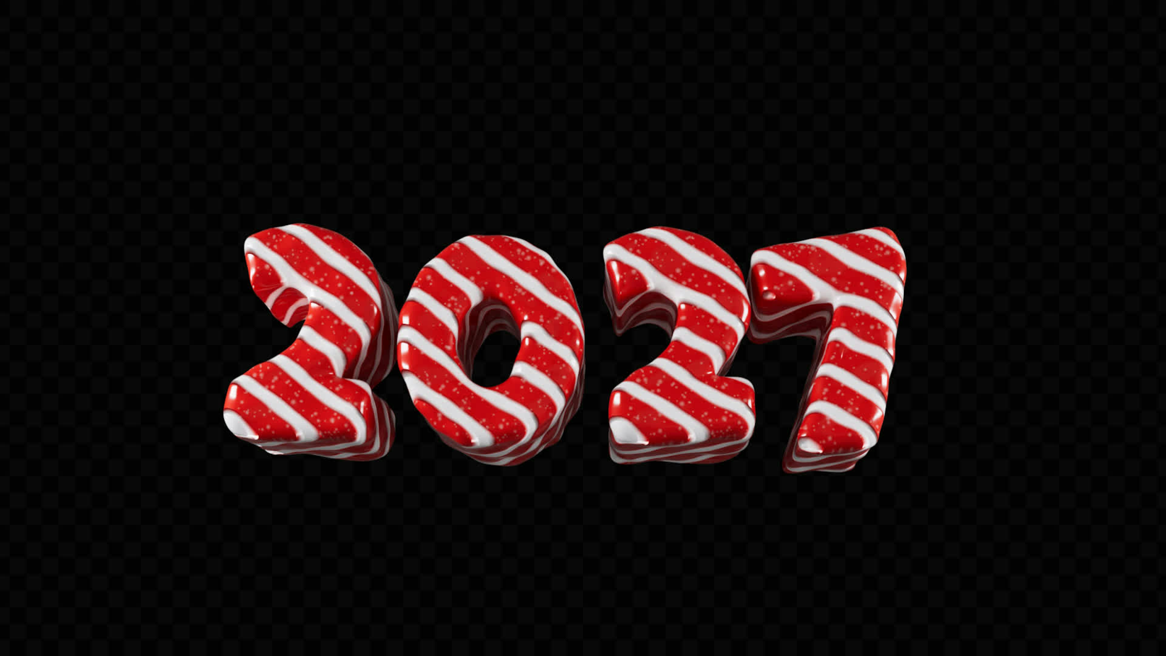 2027 Candy 3D Title on Alpha