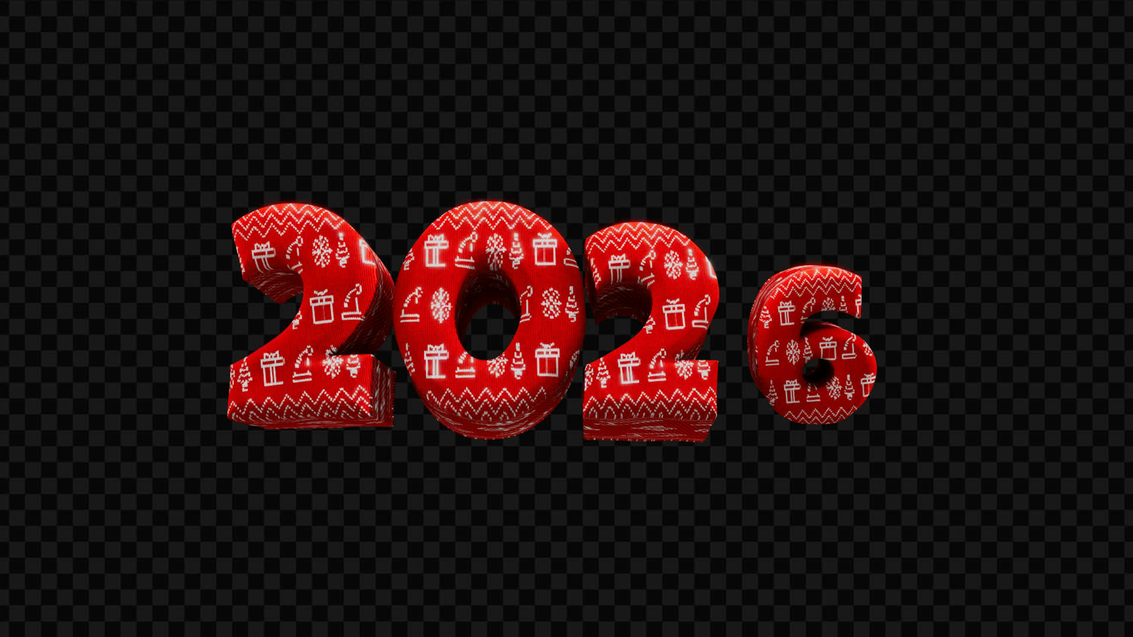 2026 Christmas 3D Title on Alpha