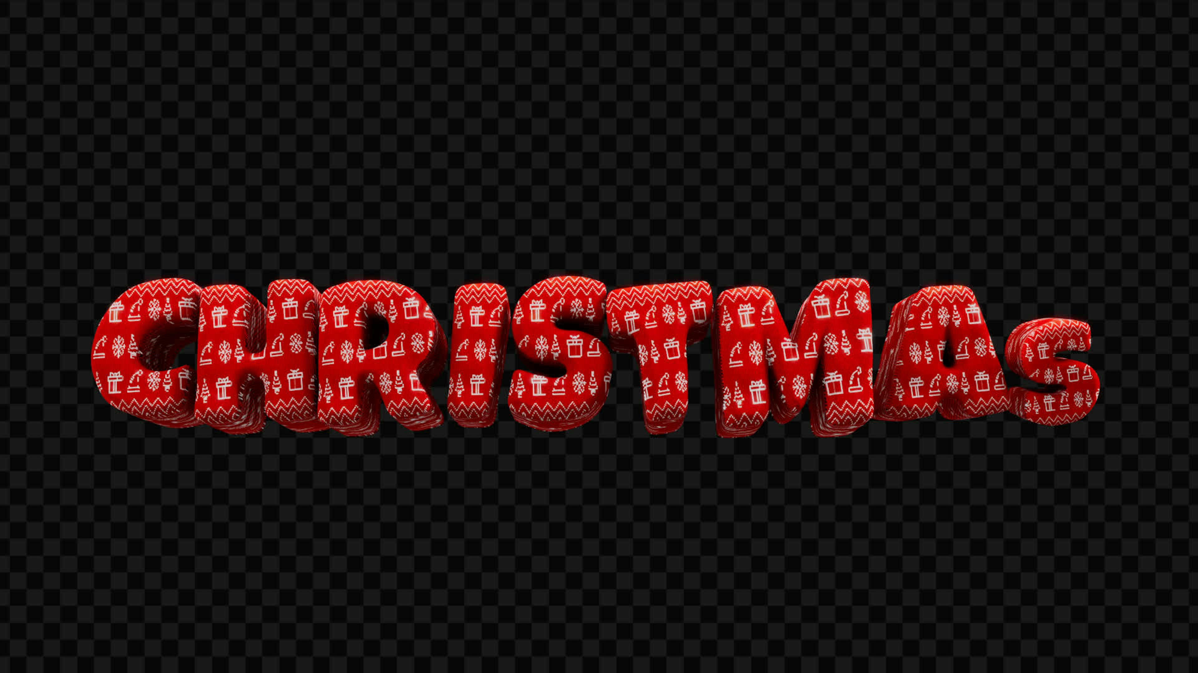 Christmas 3D Title on Alpha