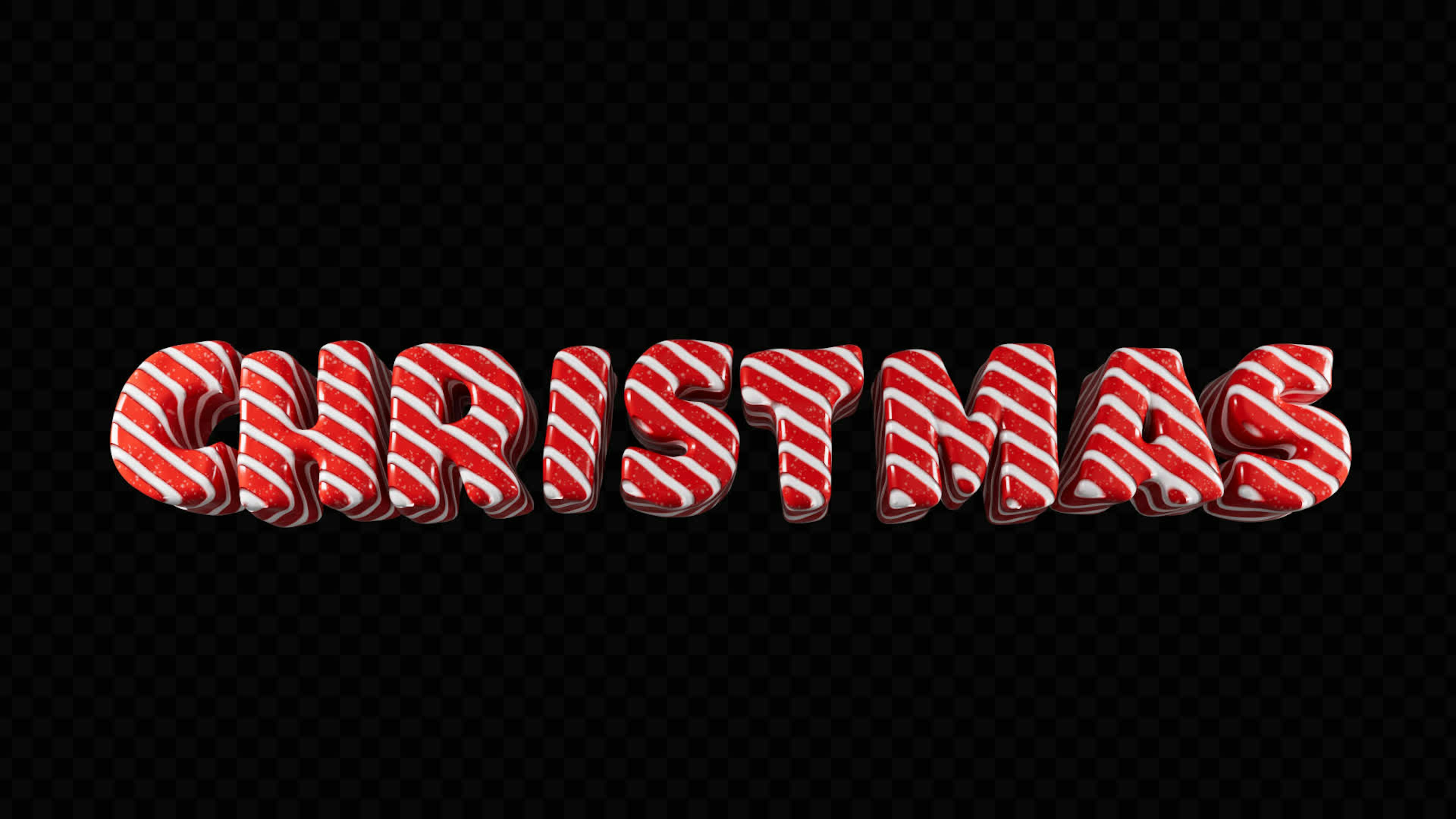 Christmas Candy 3D Title on Alpha