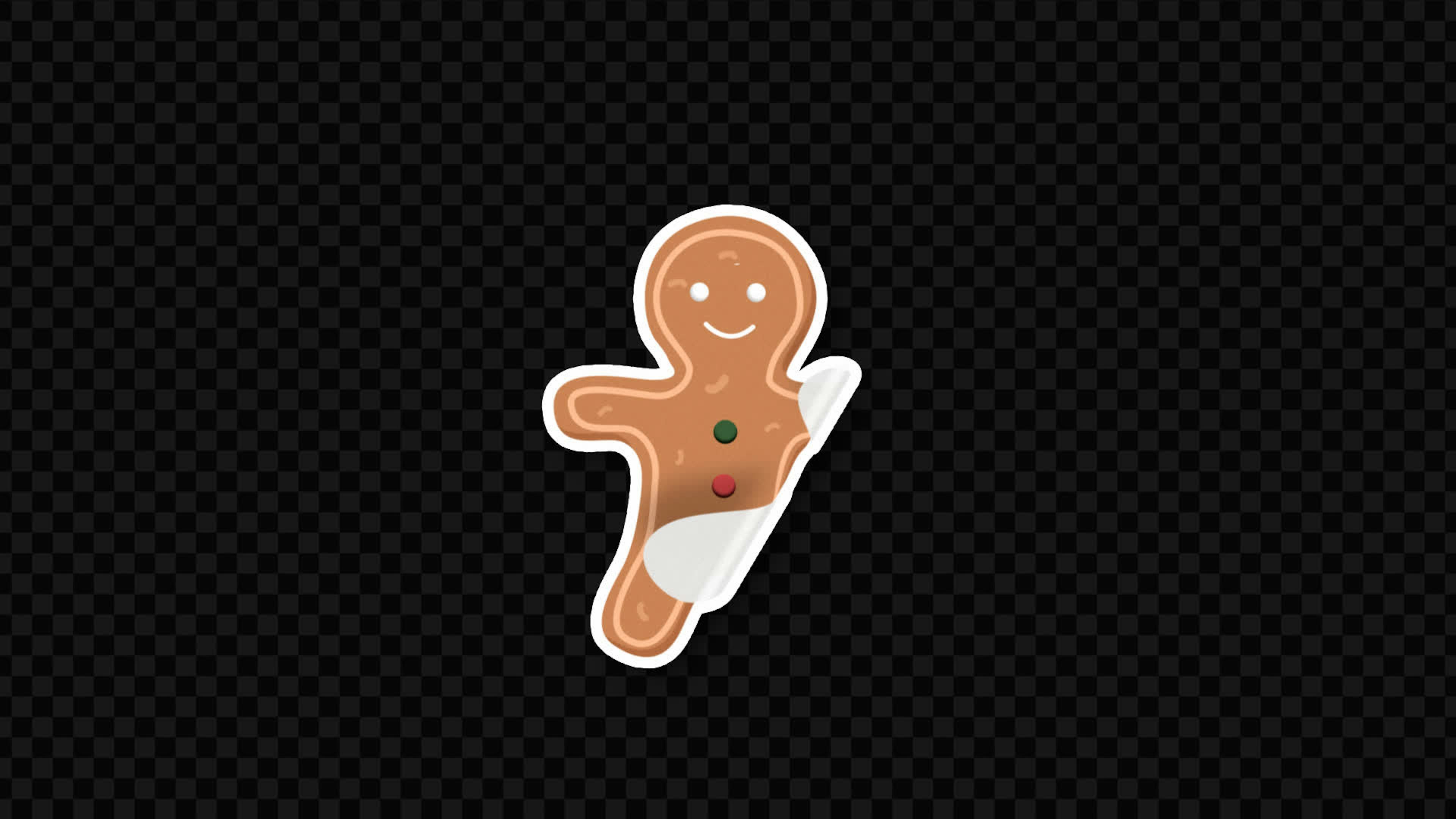 Christmas Gingerbread Man Sticker on Alpha