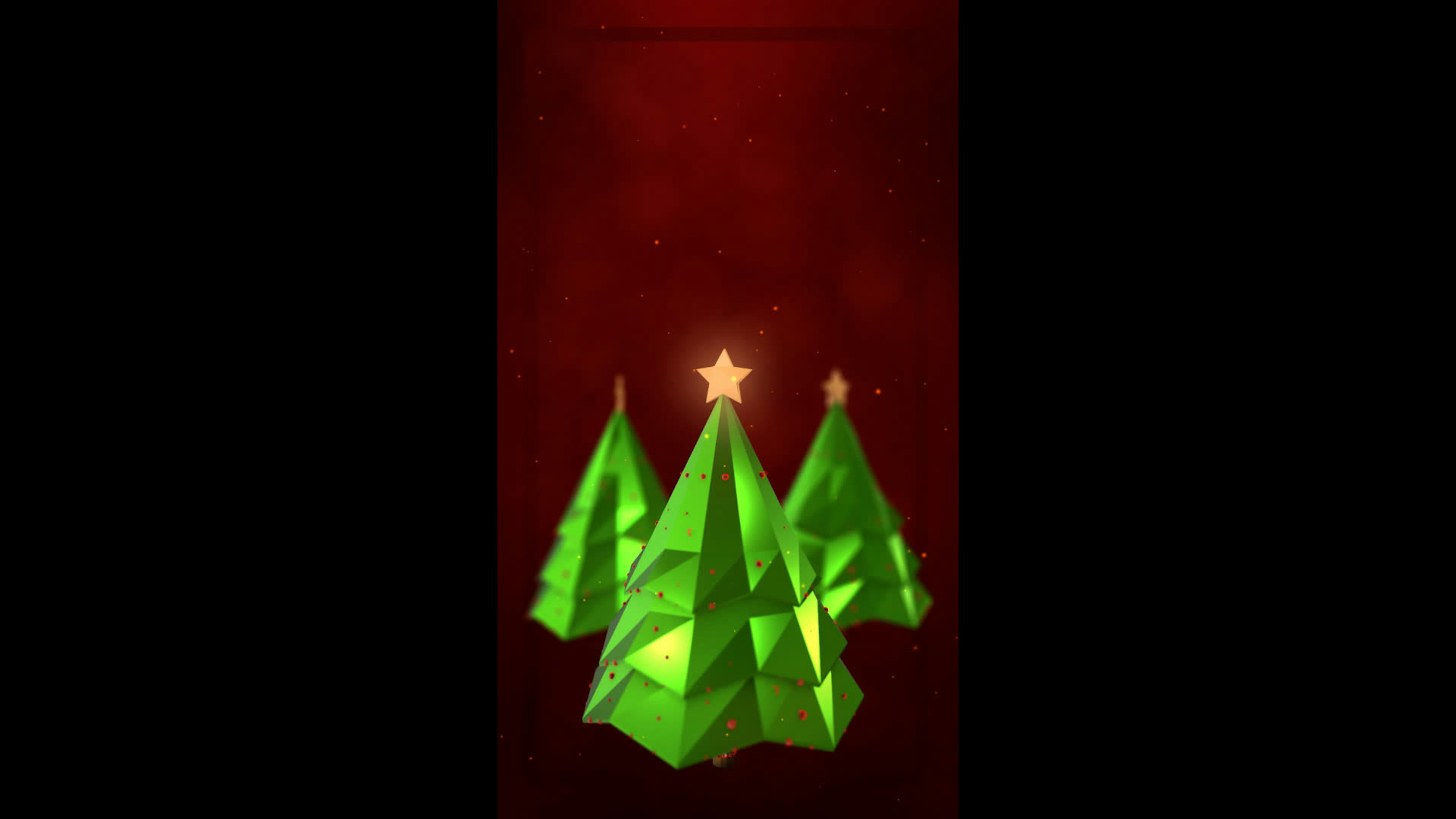 Christmas Low Poly Trees Vertical Background