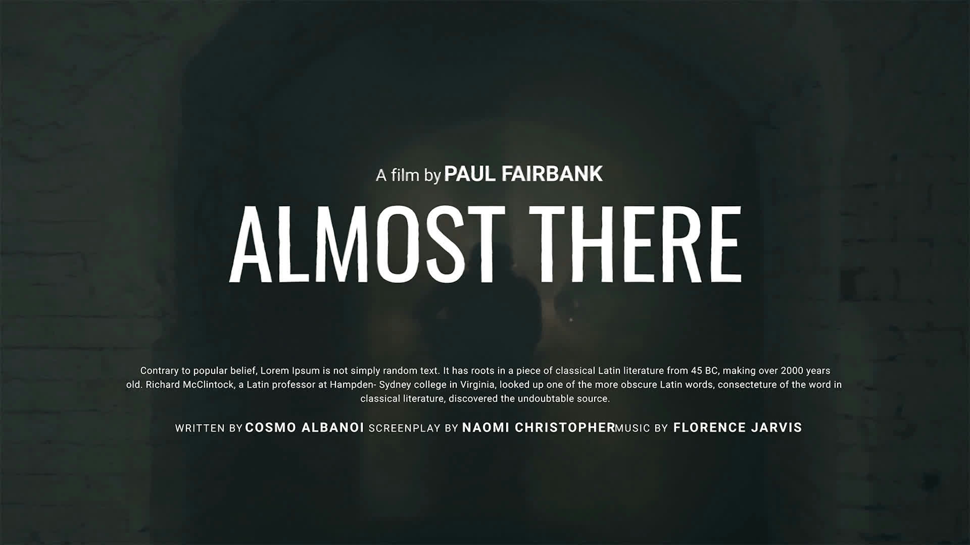 Cinematic Opener Title