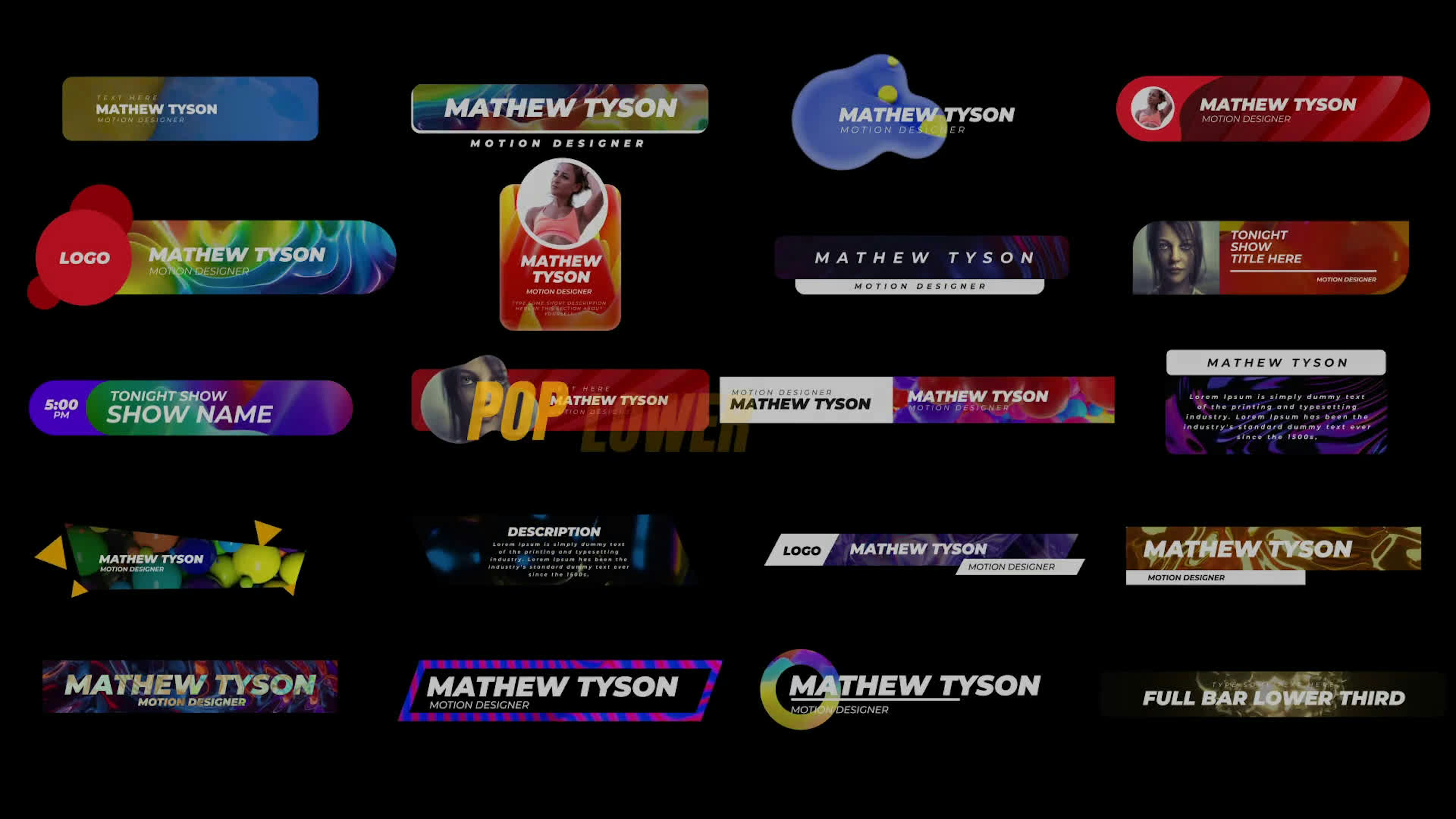 Color Pop Lower Thirds