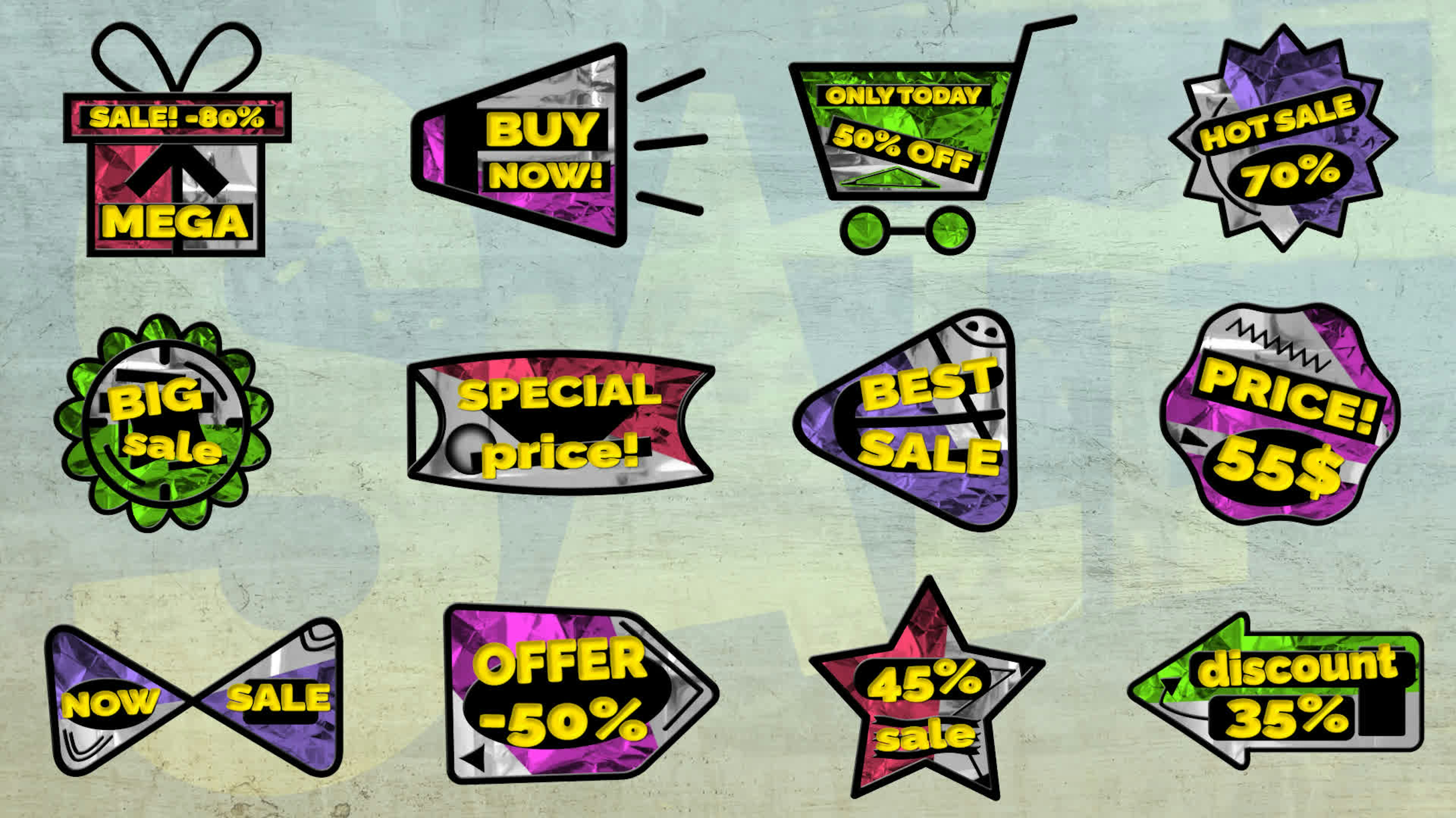Colorful Sales Badges