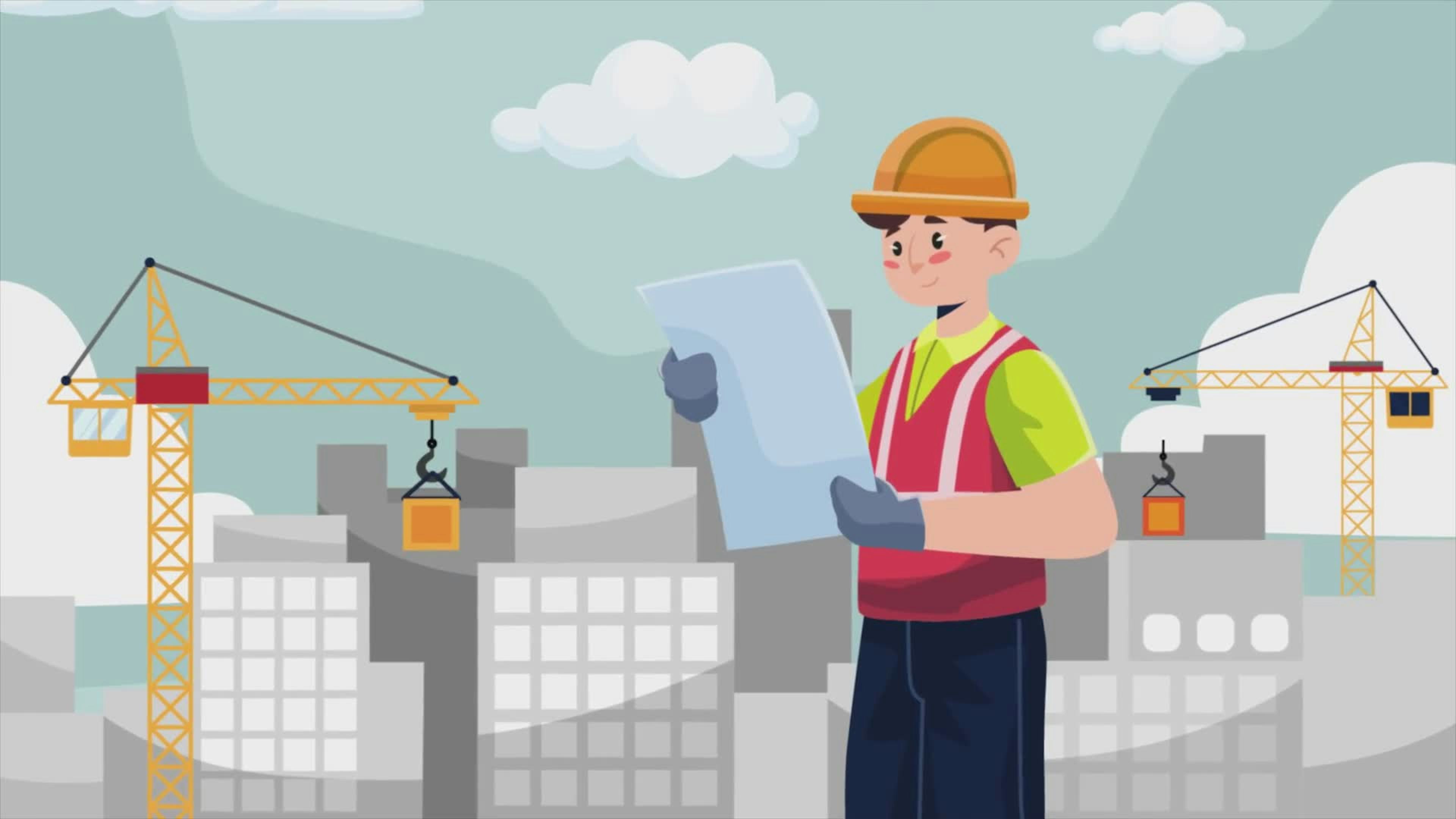 Construction Engineer Working On A Building Project Site