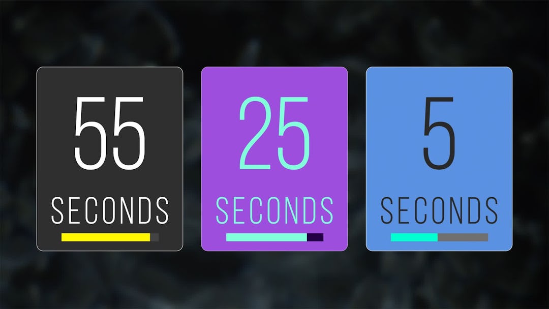 Rectangular Timer Bar Countdowns • After Effects Template • Uppbeat