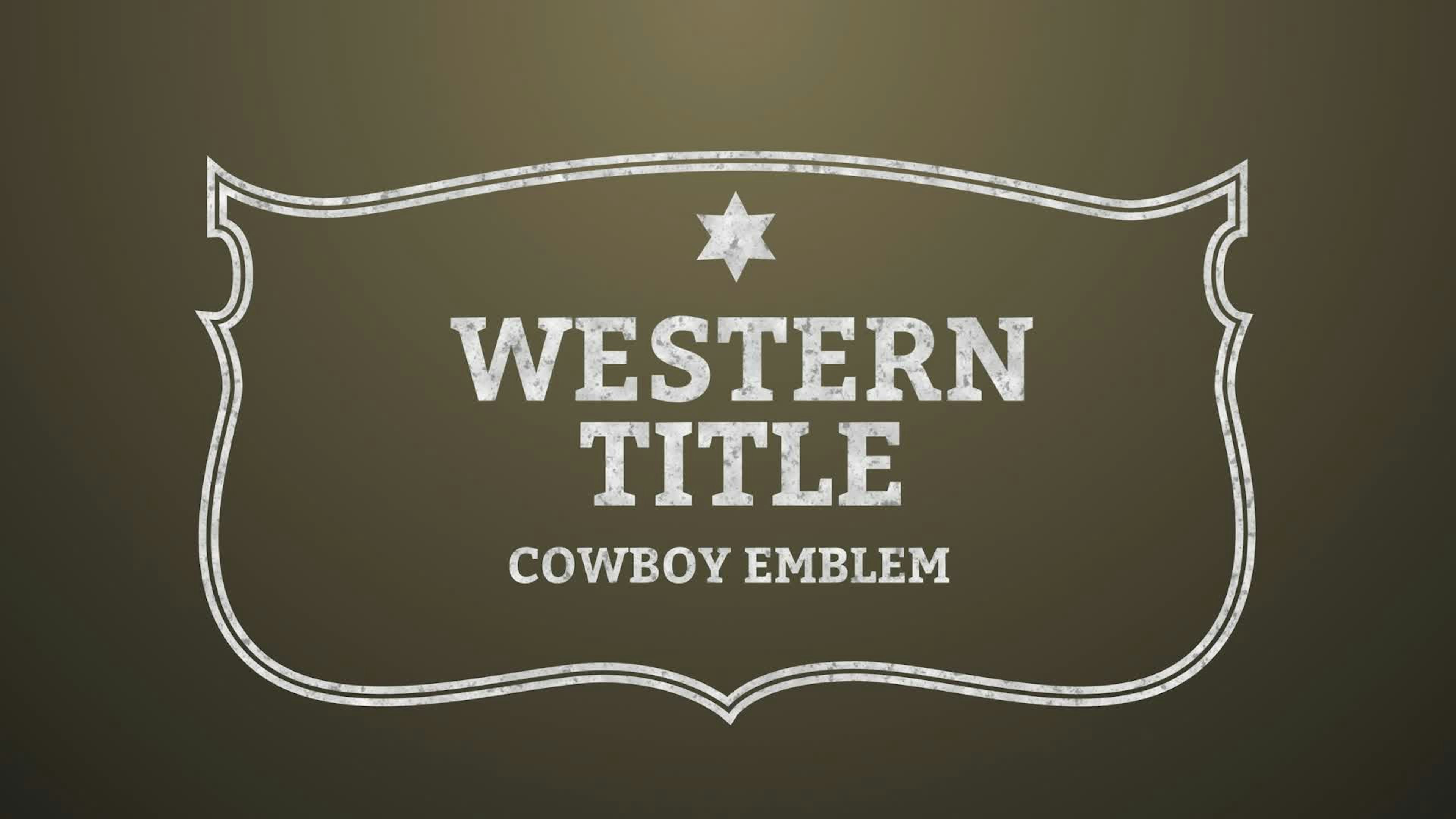 Cowboy Sign Title Intro Emblem Wild West