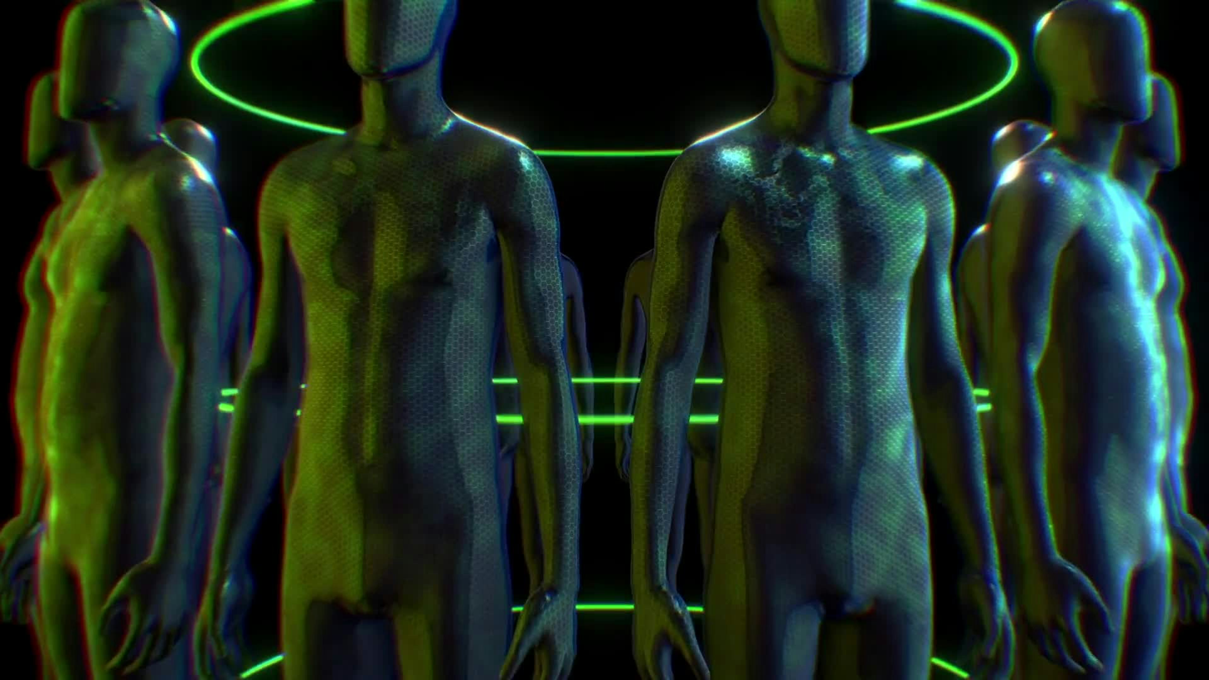 Dark Humanoid Statues Zoom