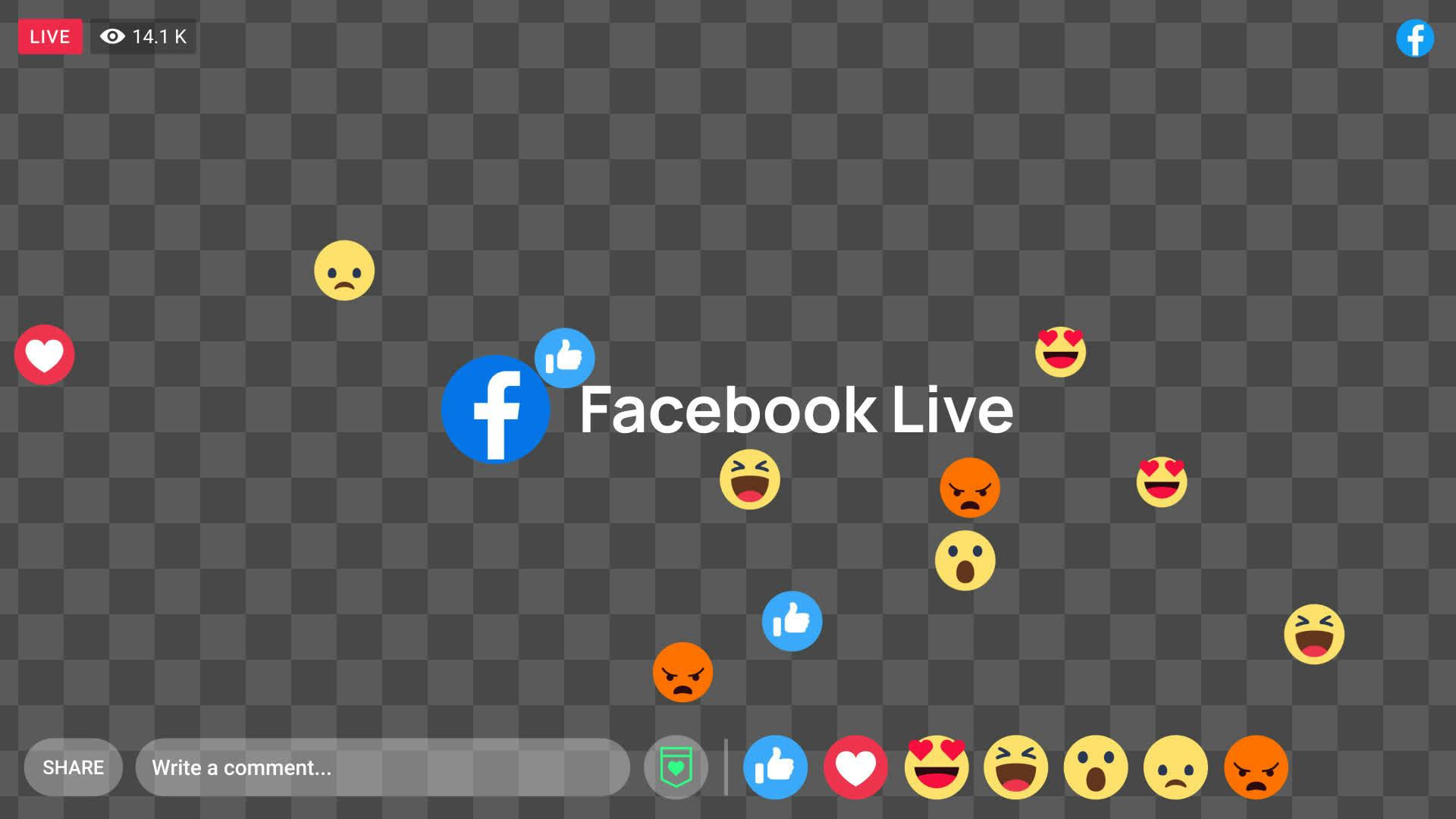 Facebook Mobile Live Social Overlay • Motion Graphics Template • Uppbeat