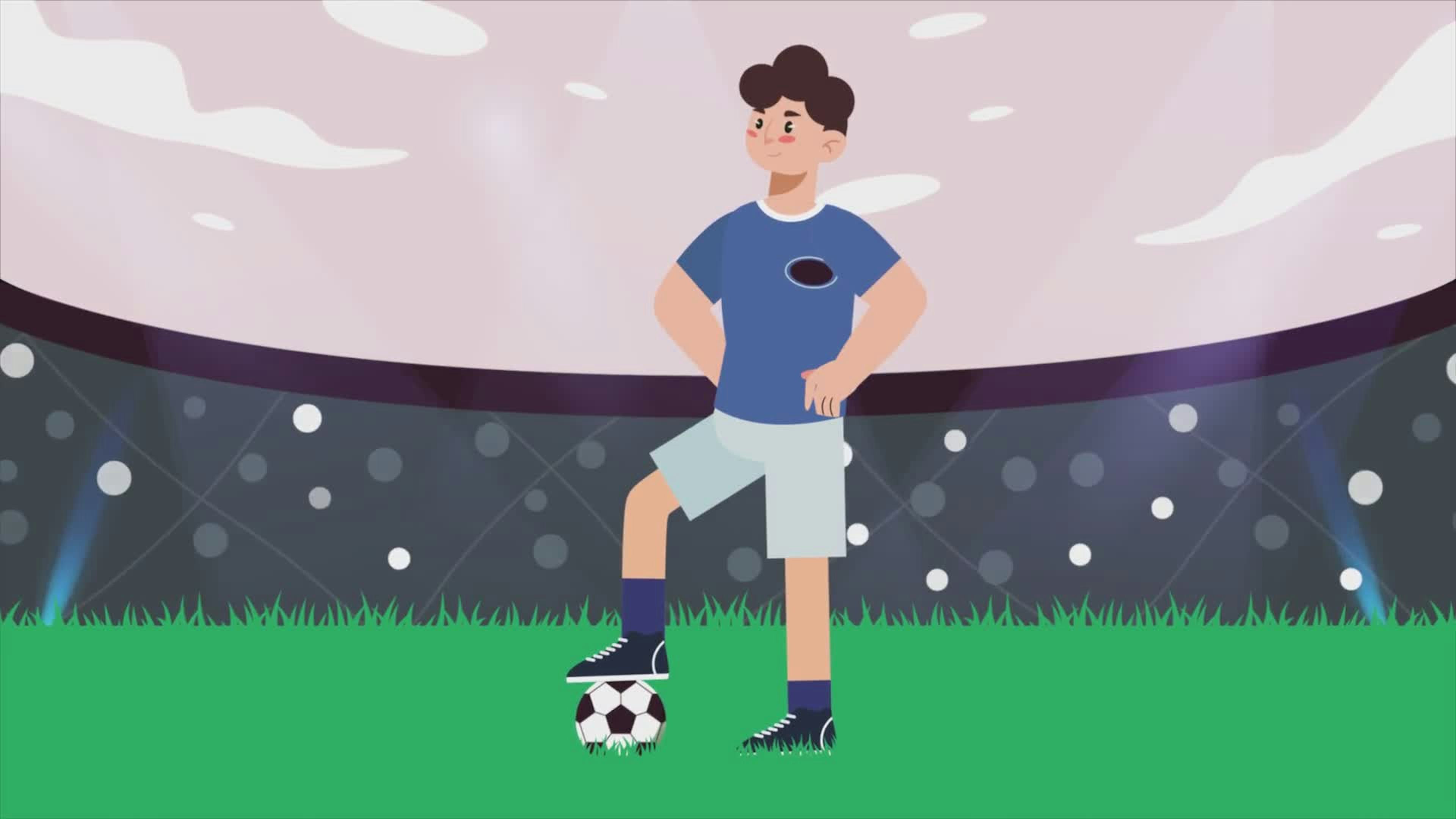 Football Player Standing In The Stadium Ready To Kick The Ball