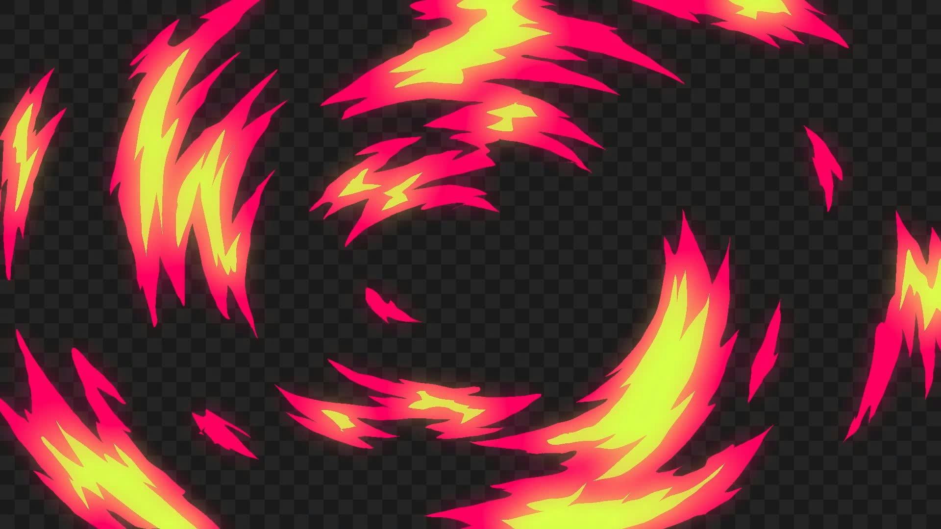 Fire Element Animated Full Screen Rotating Anime Fire Element • Motion Graphics Template ...