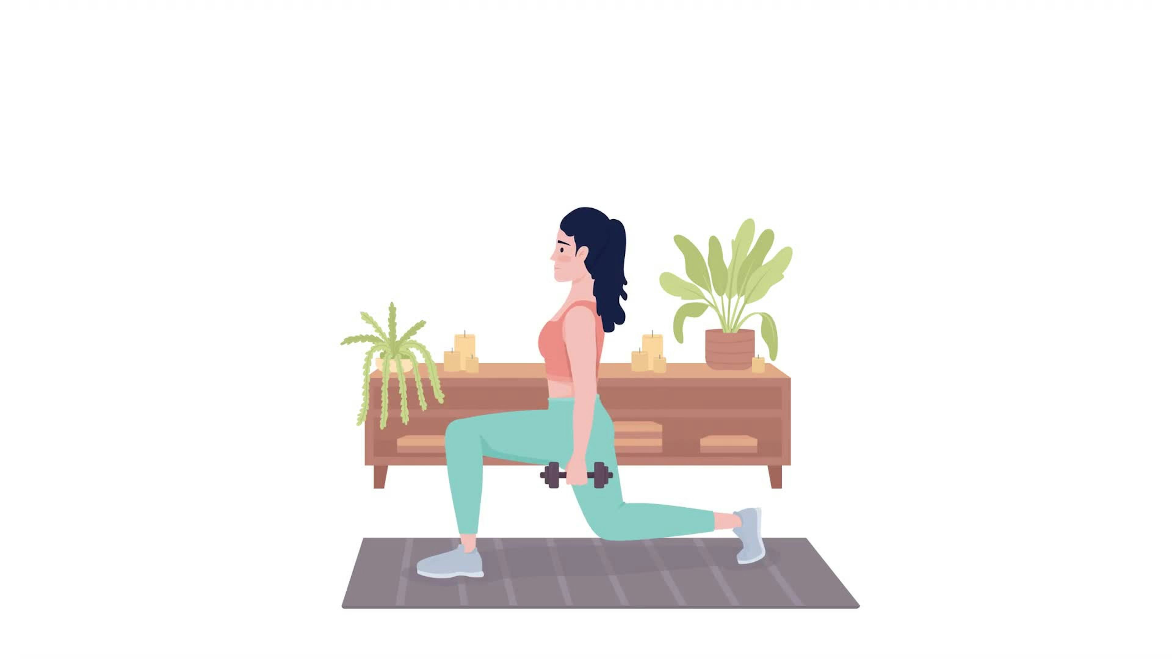 Girl Squatting With Weight