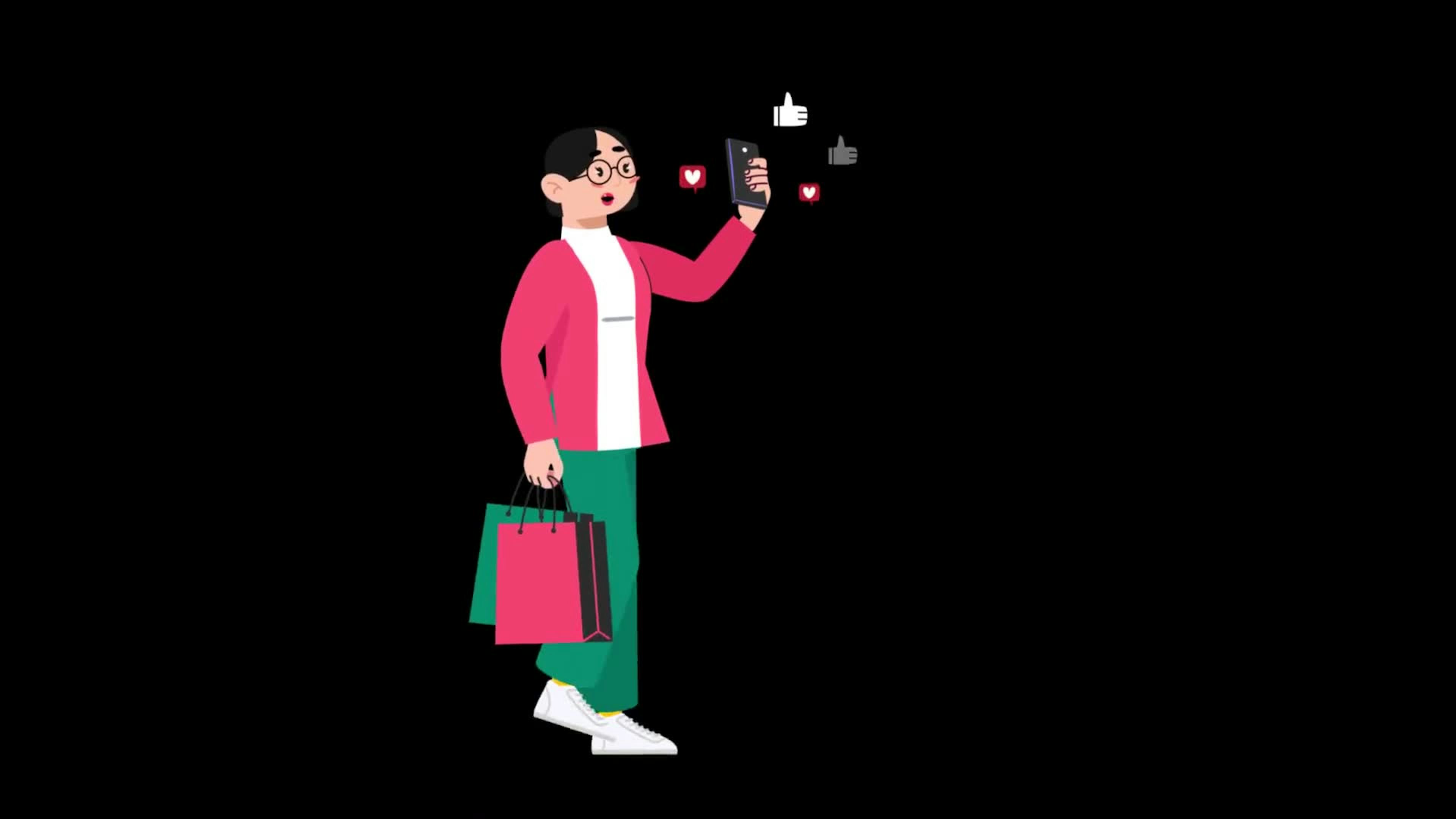 Girl Walking Through Clothing Stores While Streaming Live On Alpha