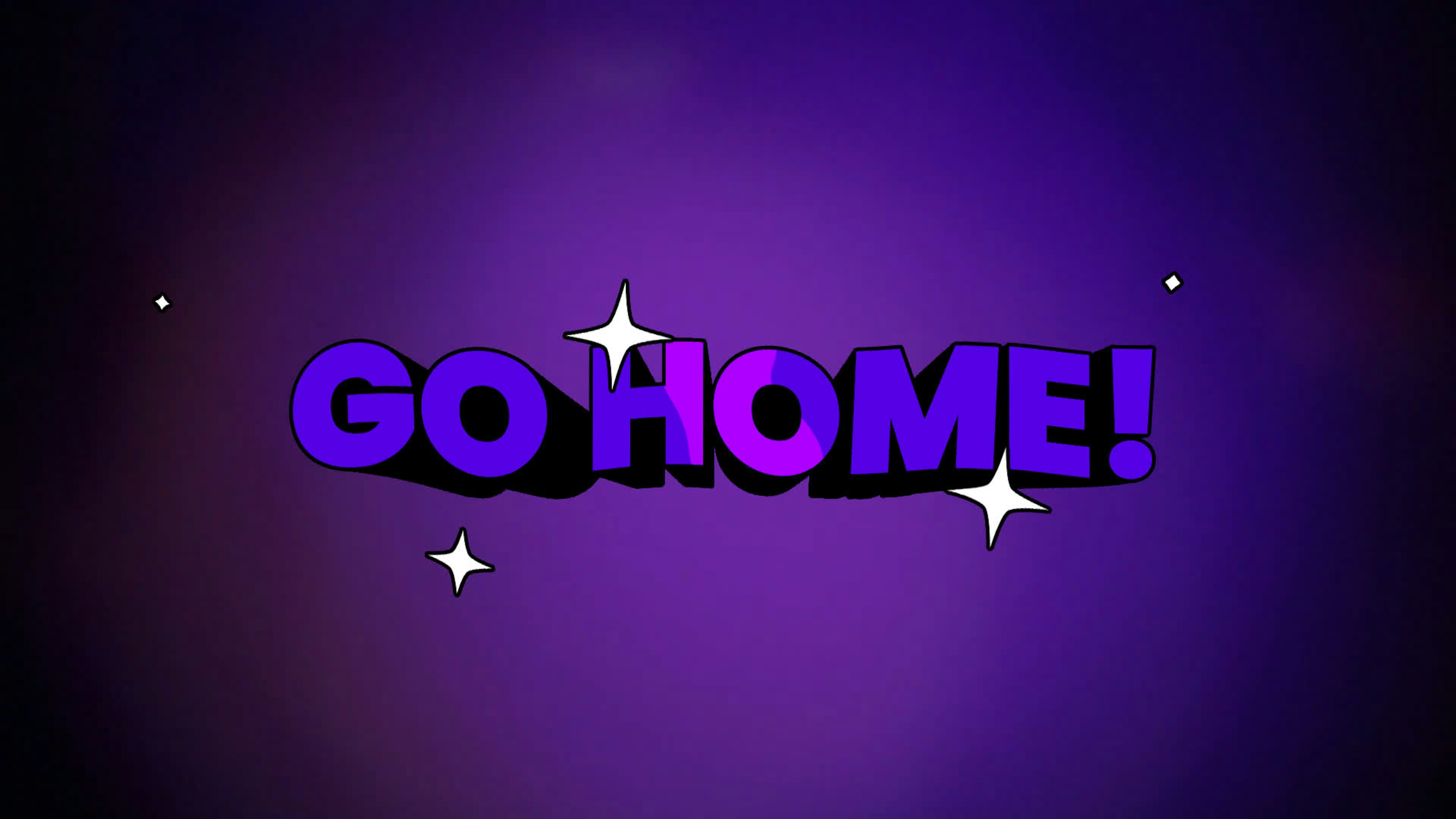 Go Home - 3D Cartoon Text
