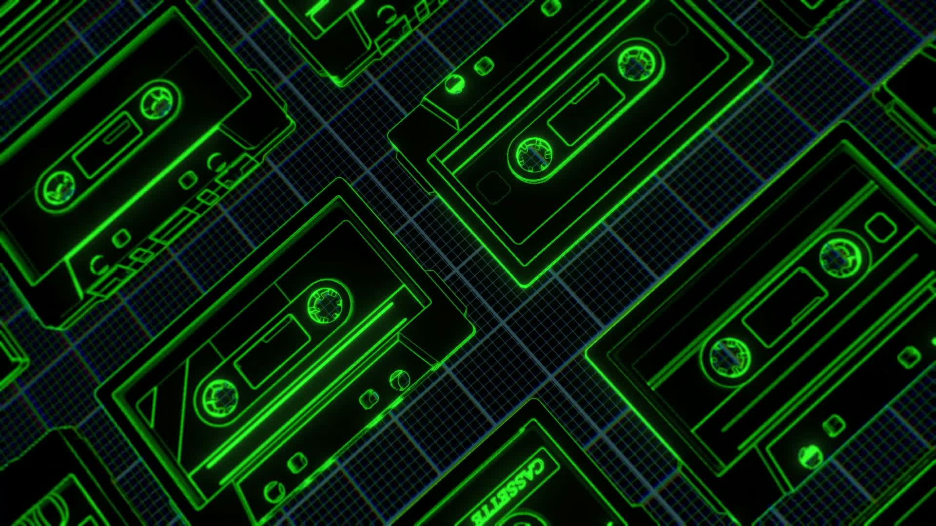 Retro Cassette Tapes Outlines On White • Motion Graphics Template • Uppbeat