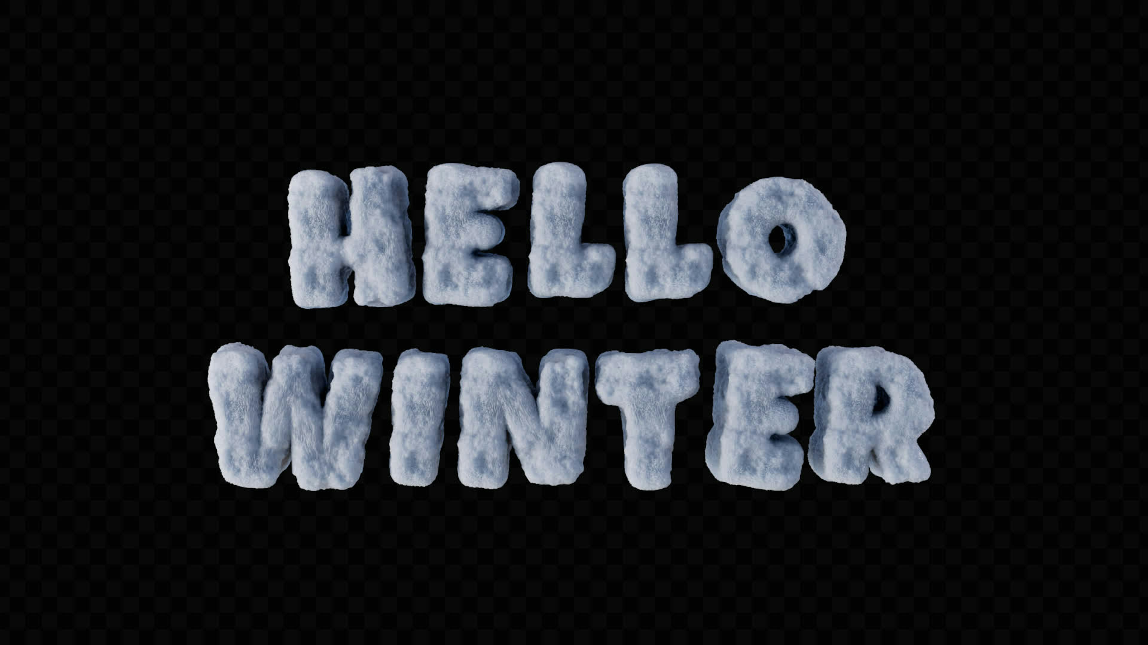Hello Winter 3D Snow Title On Alpha