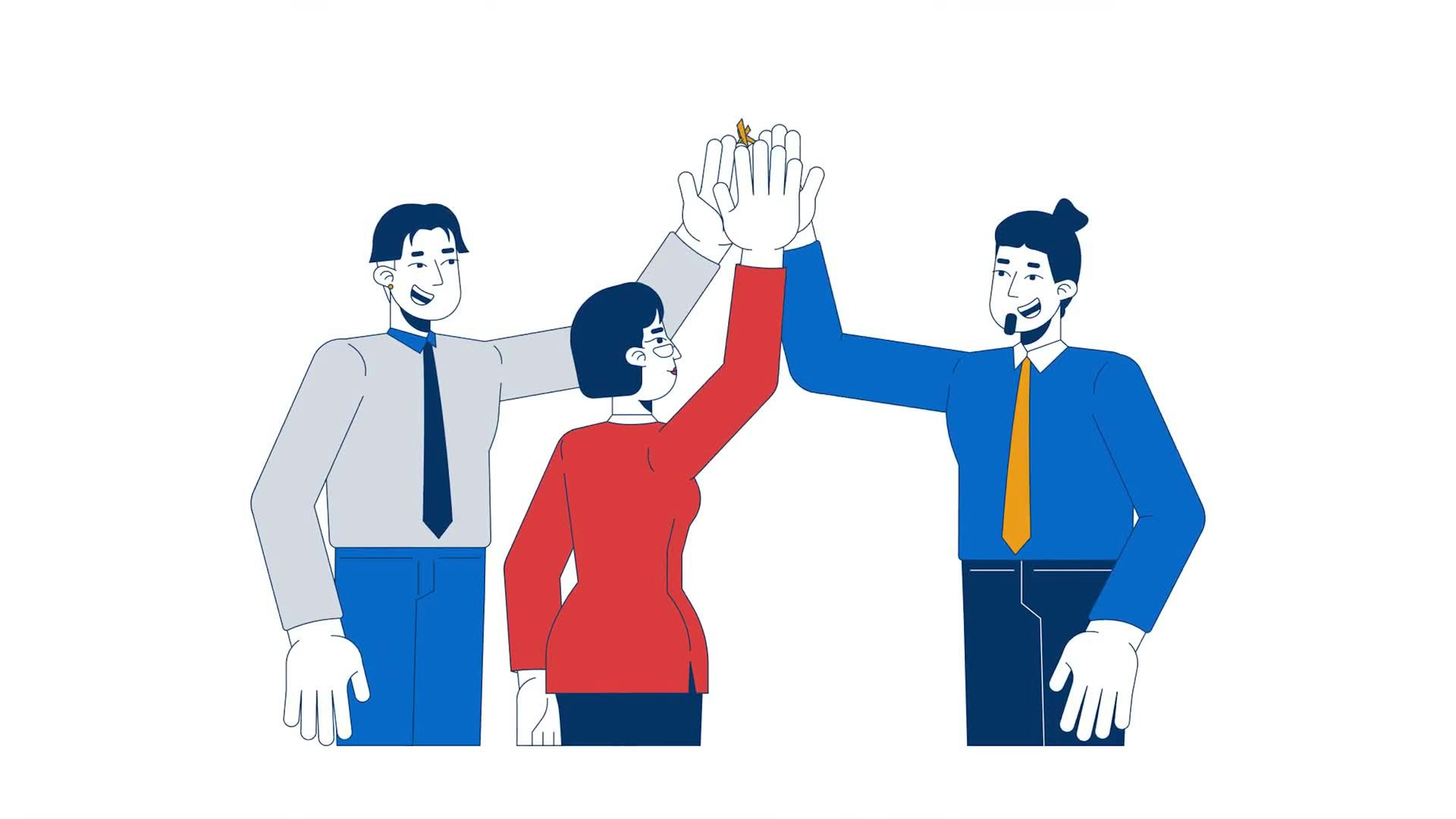 High Five Office Workers Colleagues