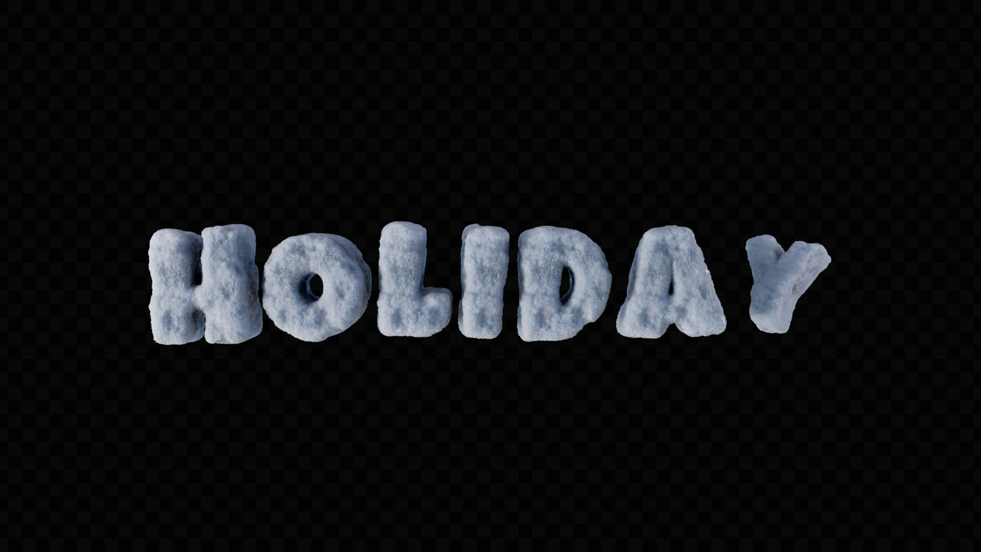 Holiday 3D Snow Title On Alpha