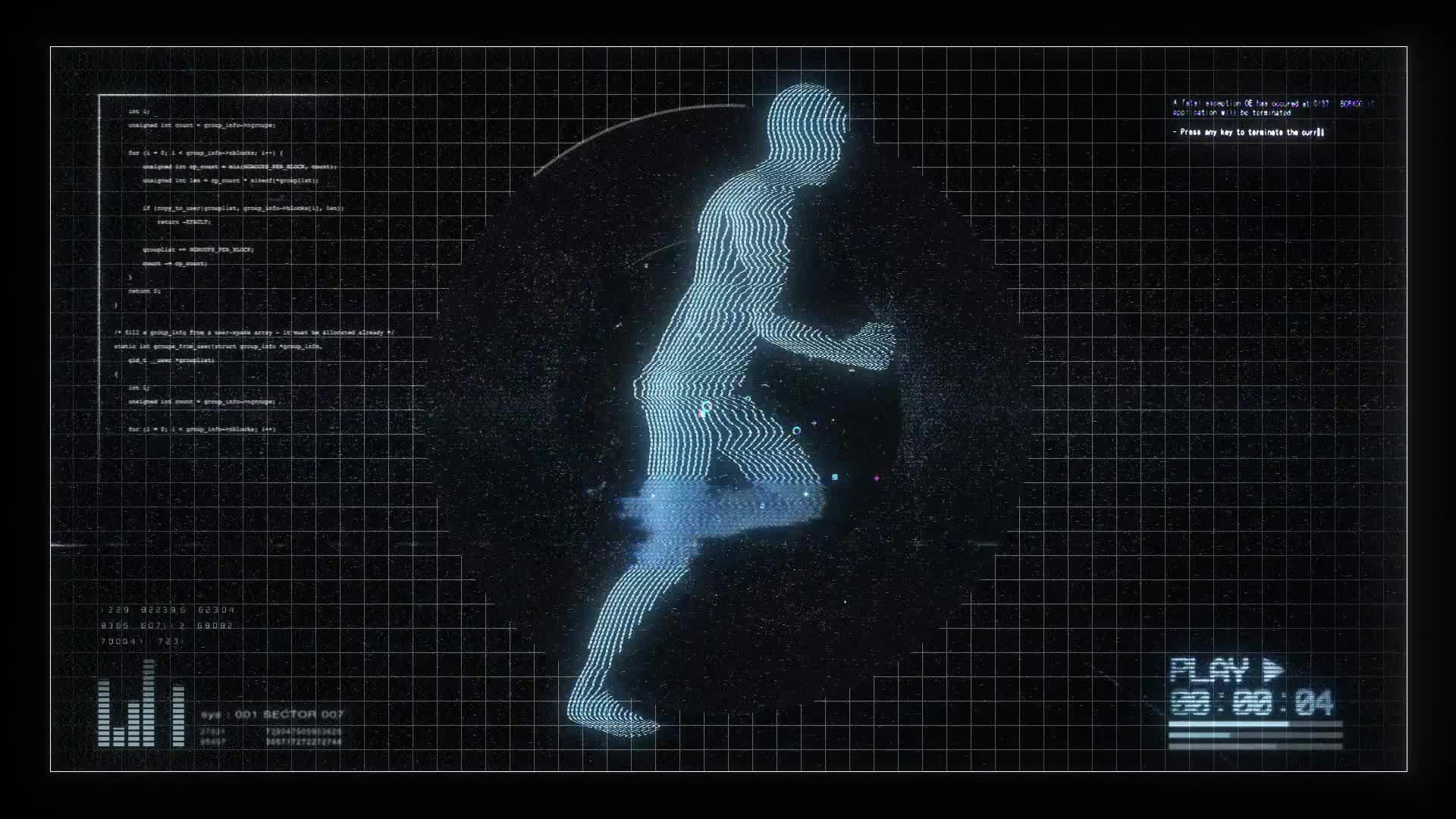 Human Figures Running Digital Screen • Motion Graphics Template • Uppbeat