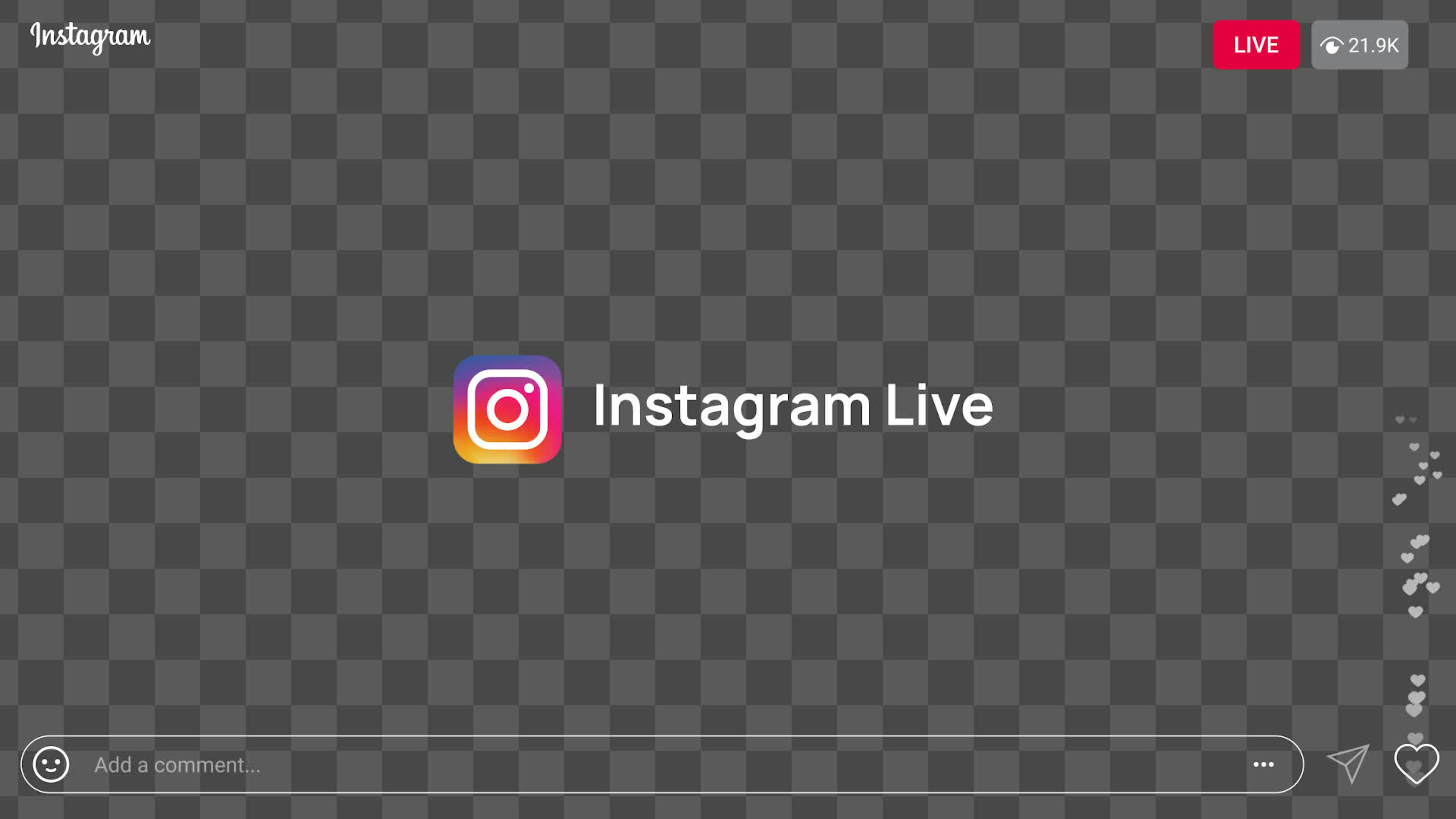 IG Live Bottom Emoji Heart Reactions Overlay