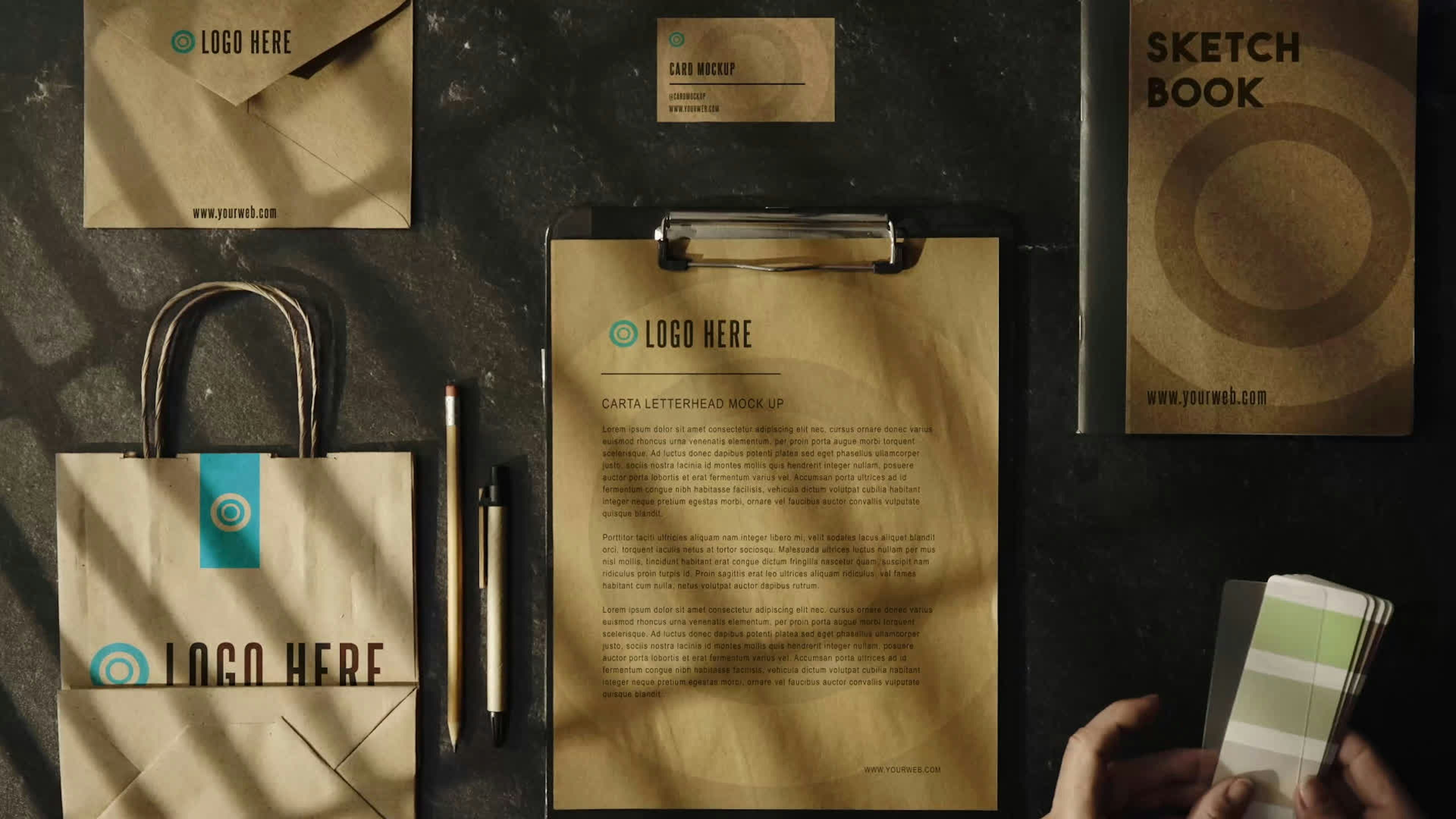 Kraft Stationery Mockup