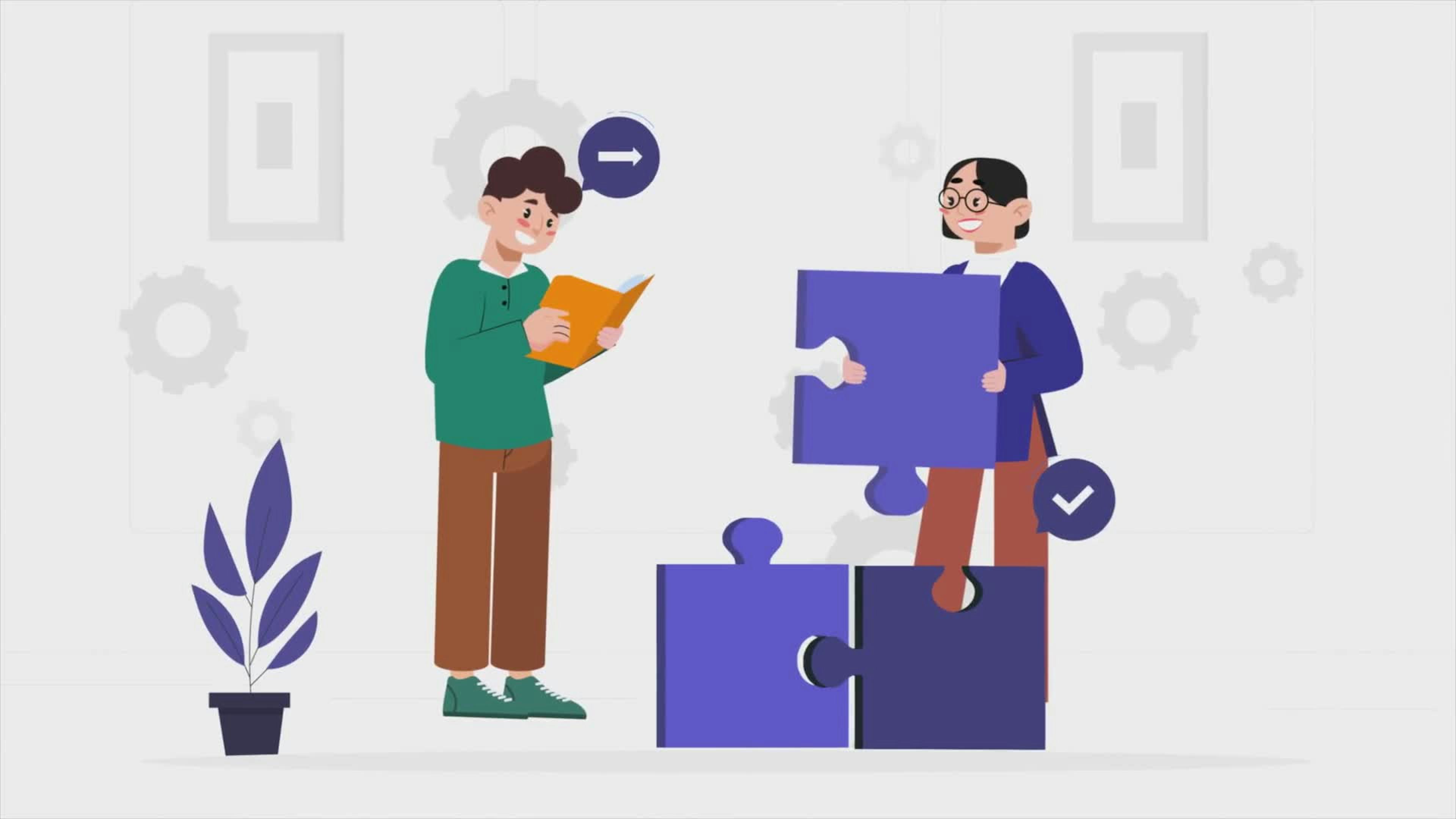 Man And Woman Finding Ideas And Solutions