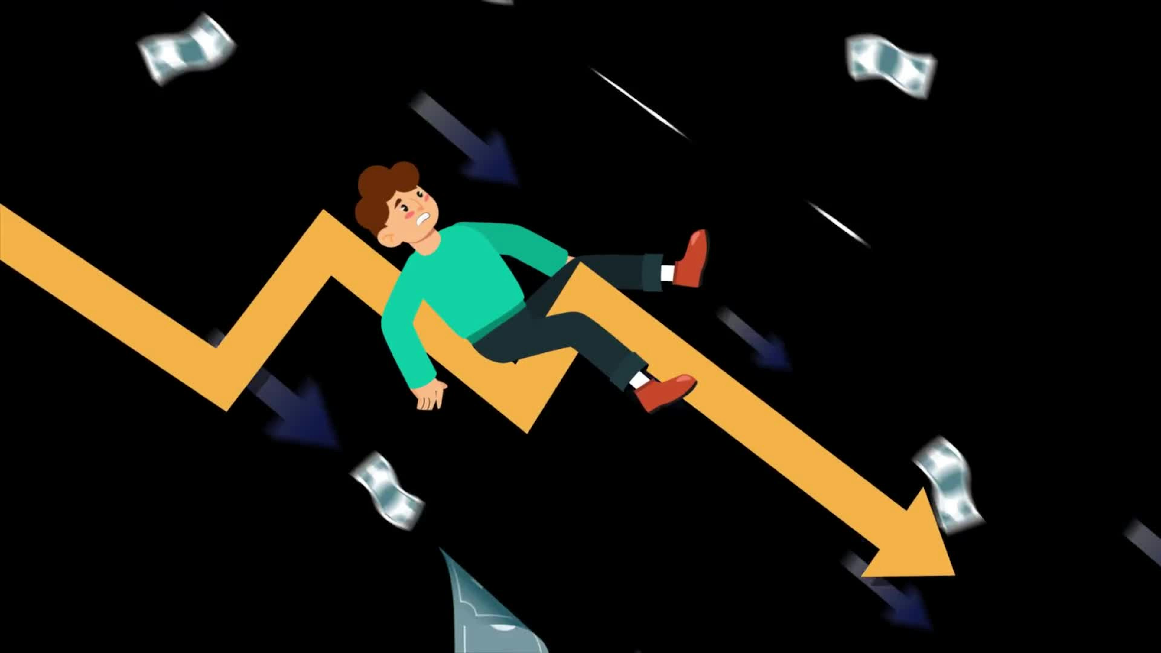 Man Falling And Losing Investment On Alpha