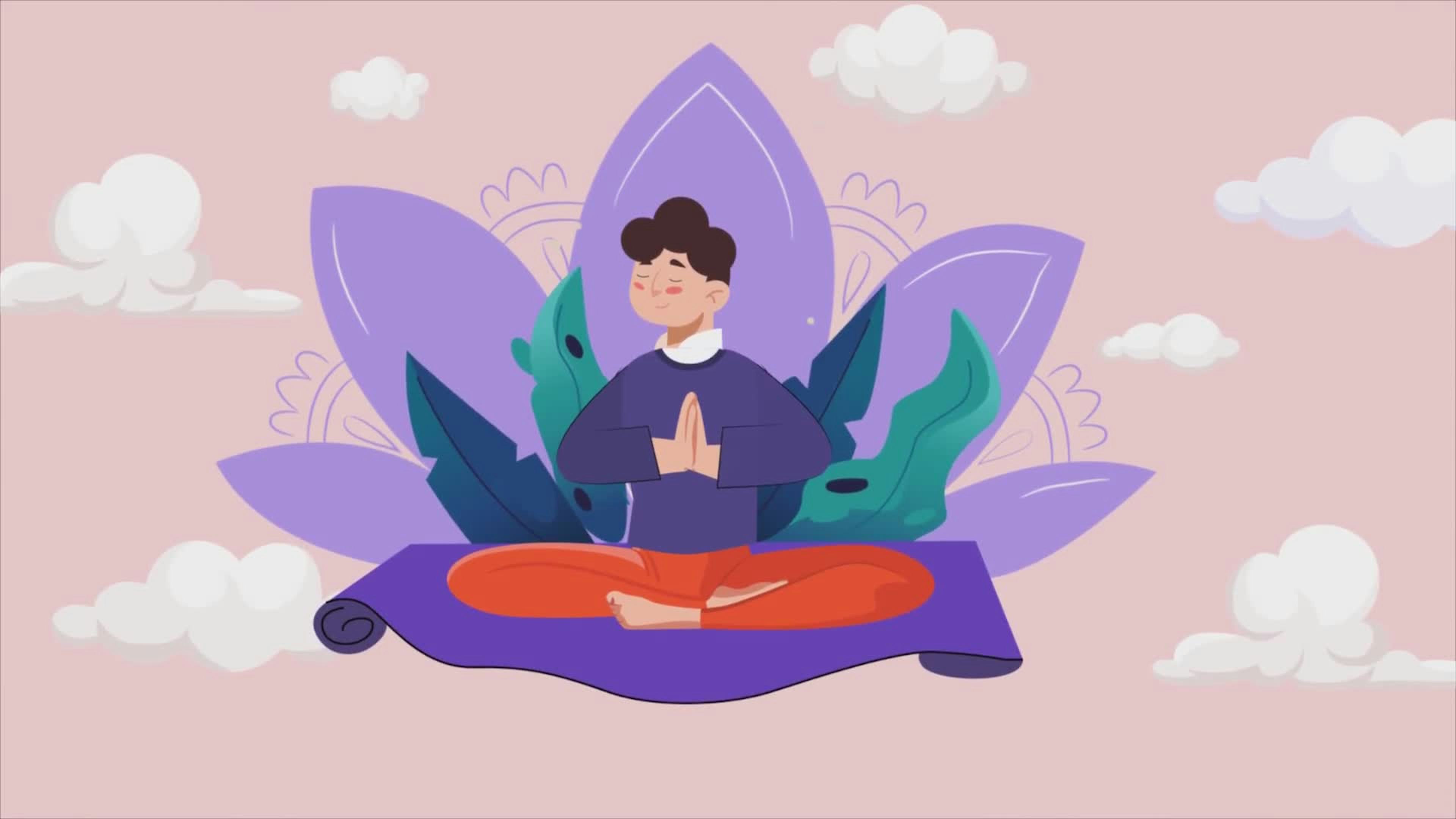 Man Relaxing And Meditating