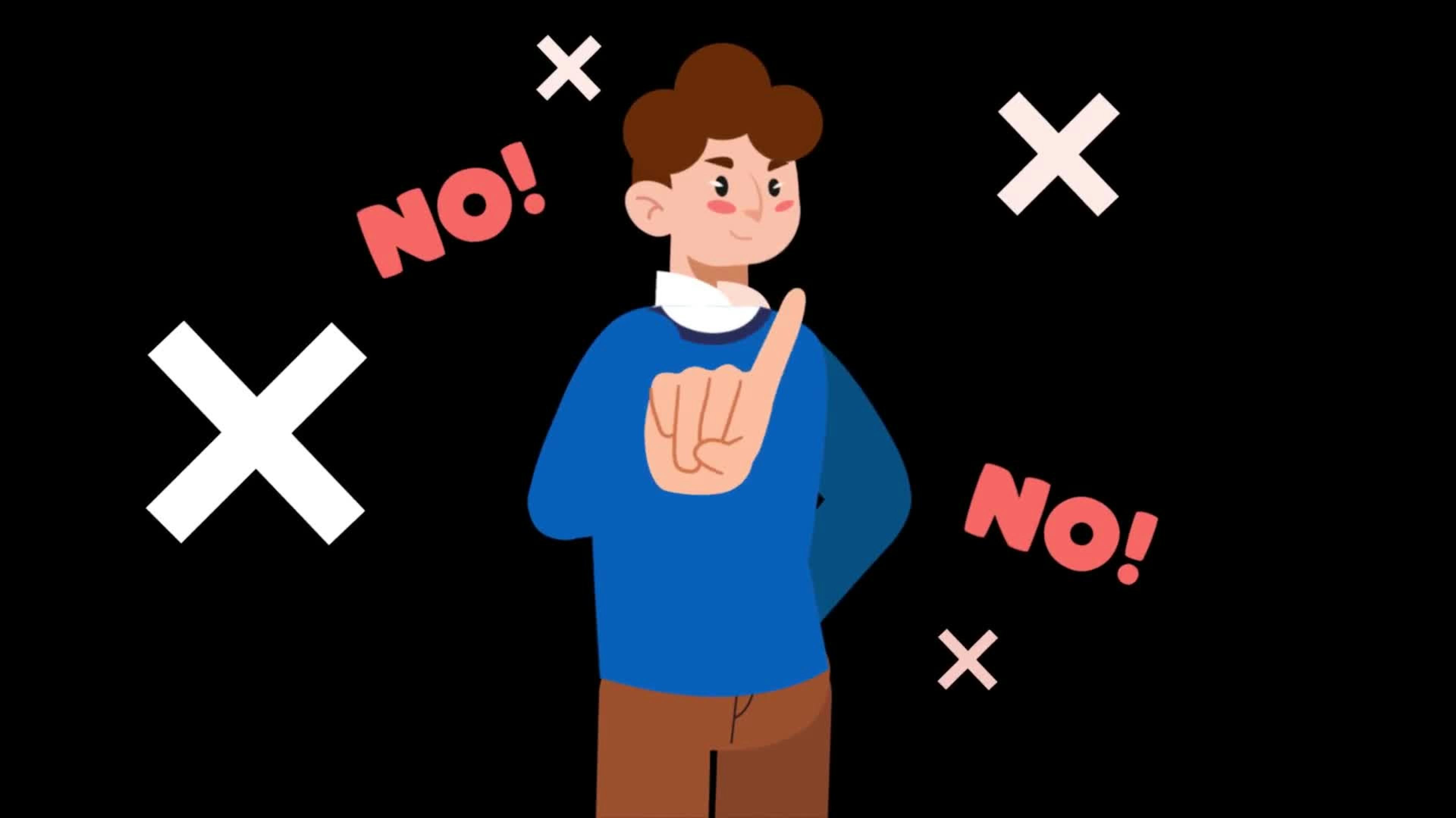 Man Showing No With His Finger On Alpha