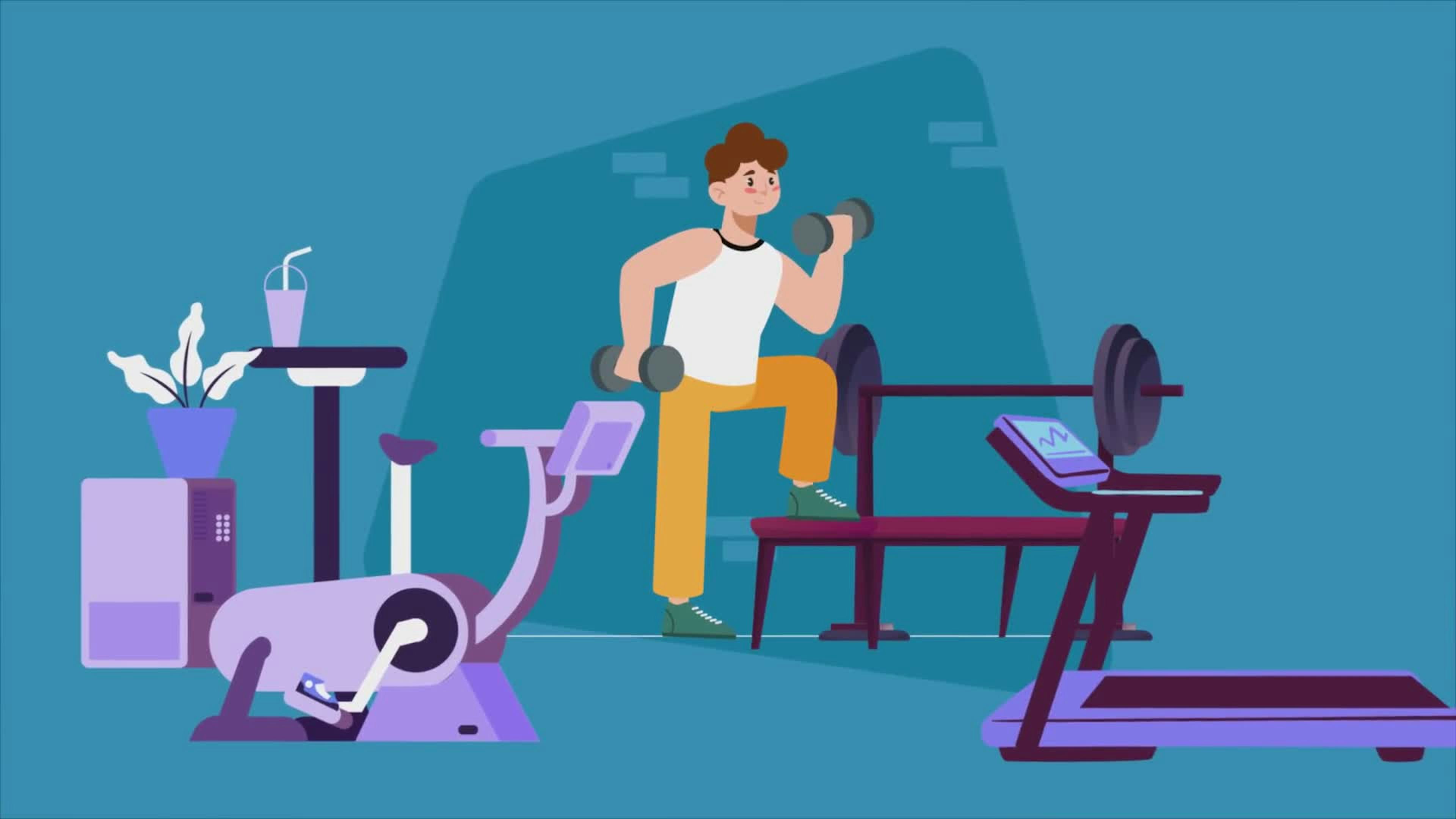 Man Training In The Gym