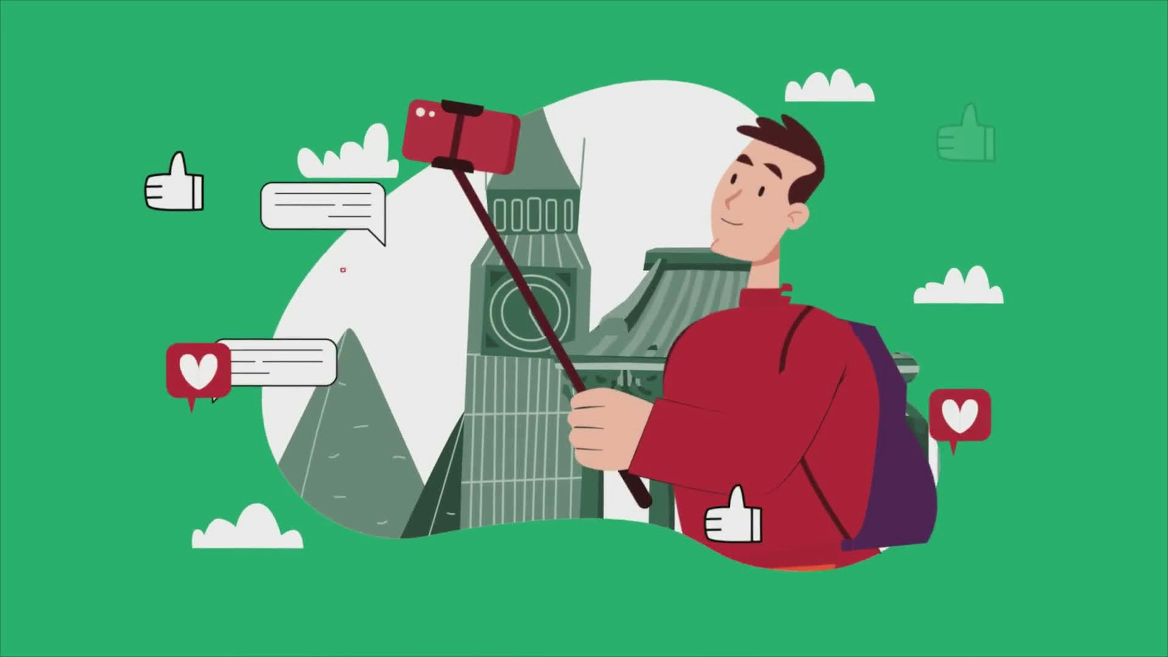 Man Traveling And Streaming Live On Social Networks