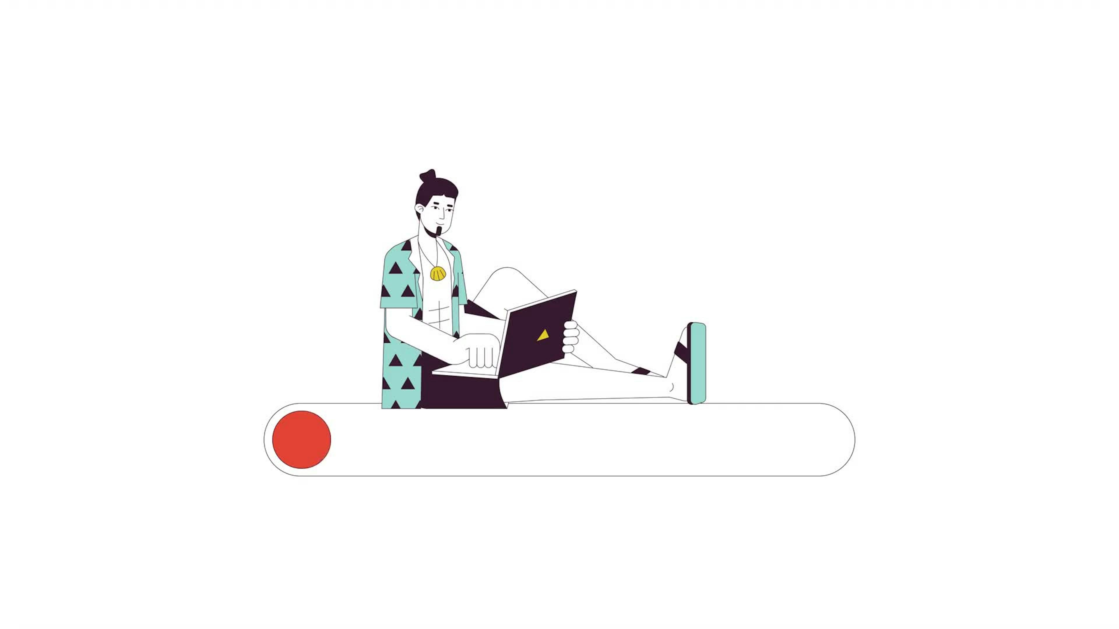 Man laptop line loading bar 