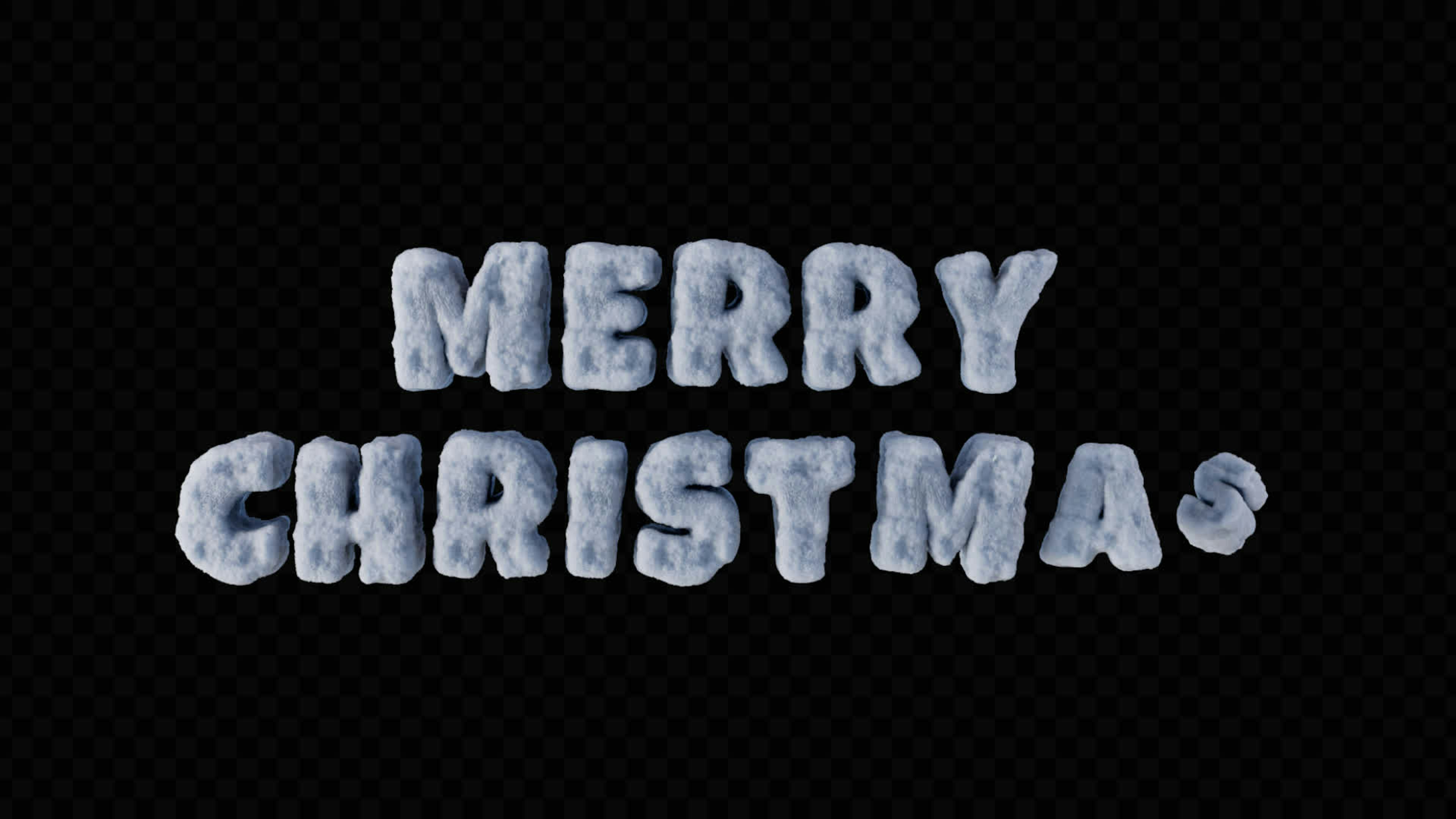 Merry Christmas 3D Snow Title On Alpha