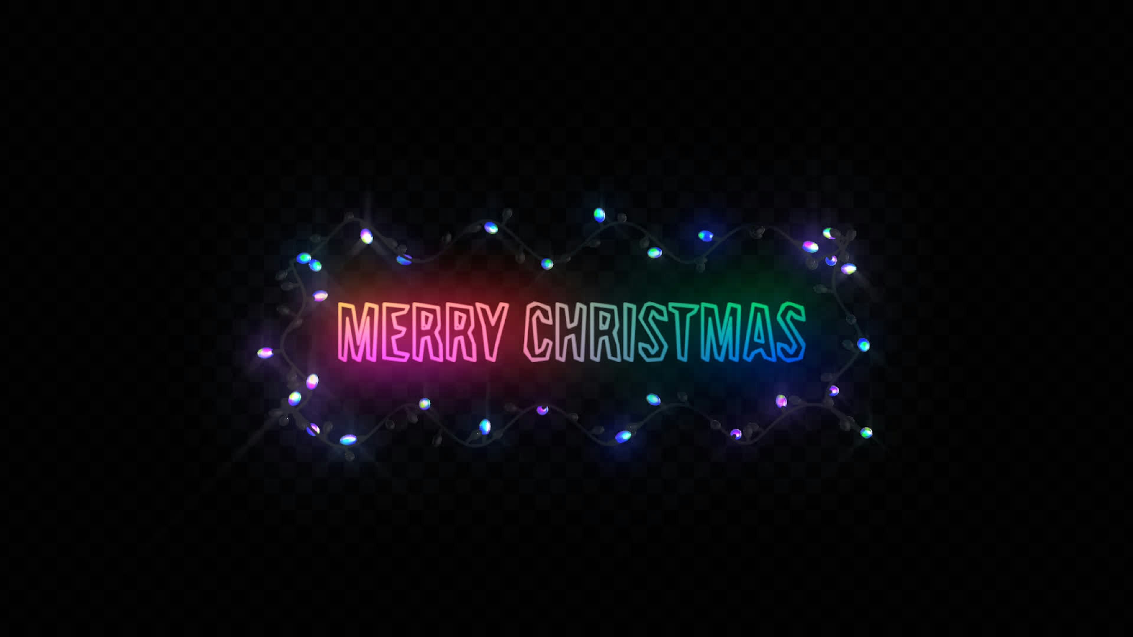 Merry Christmas Colorful Title on Alpha