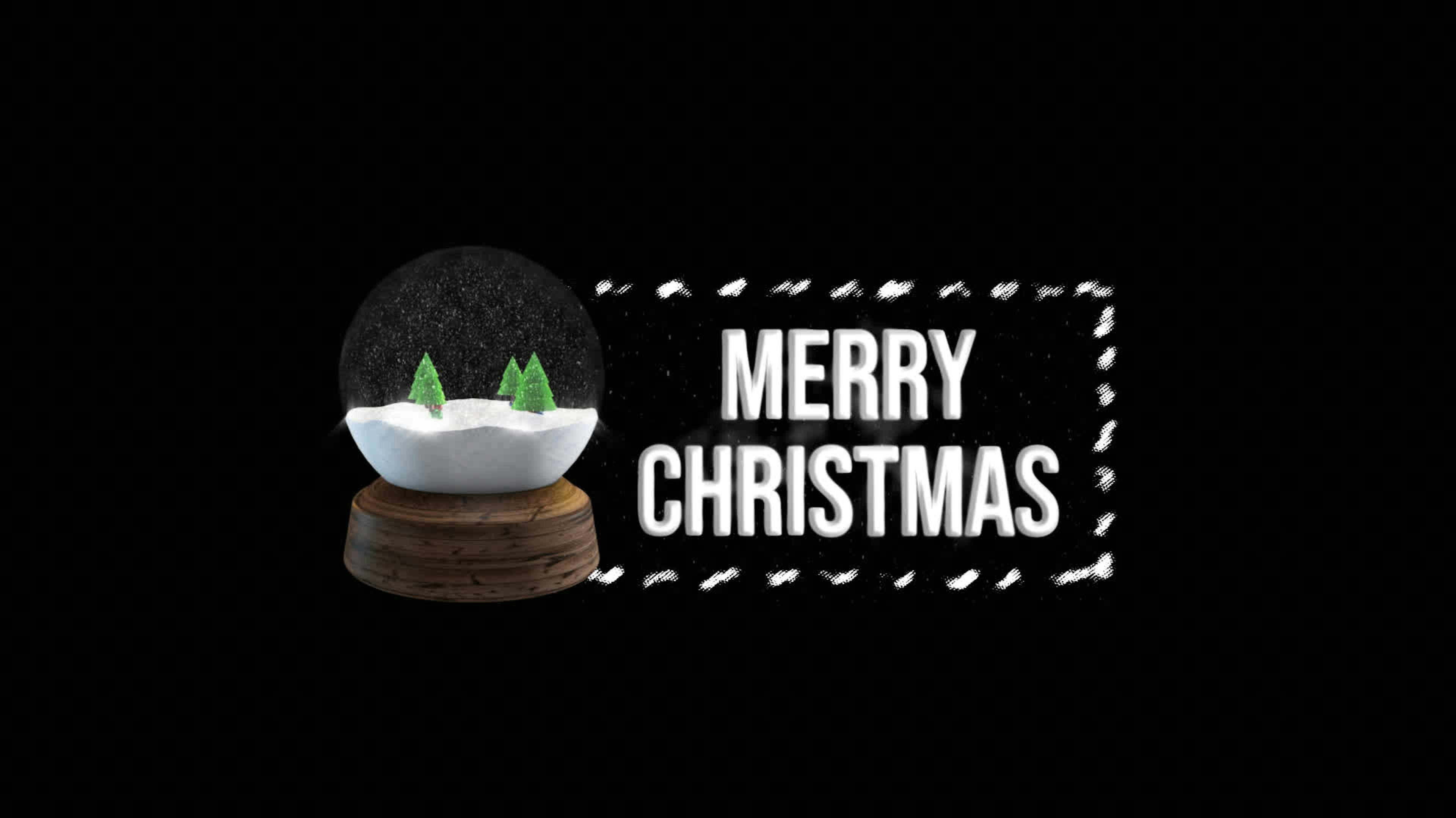 Merry Christmas Snow Globe Title on Alpha