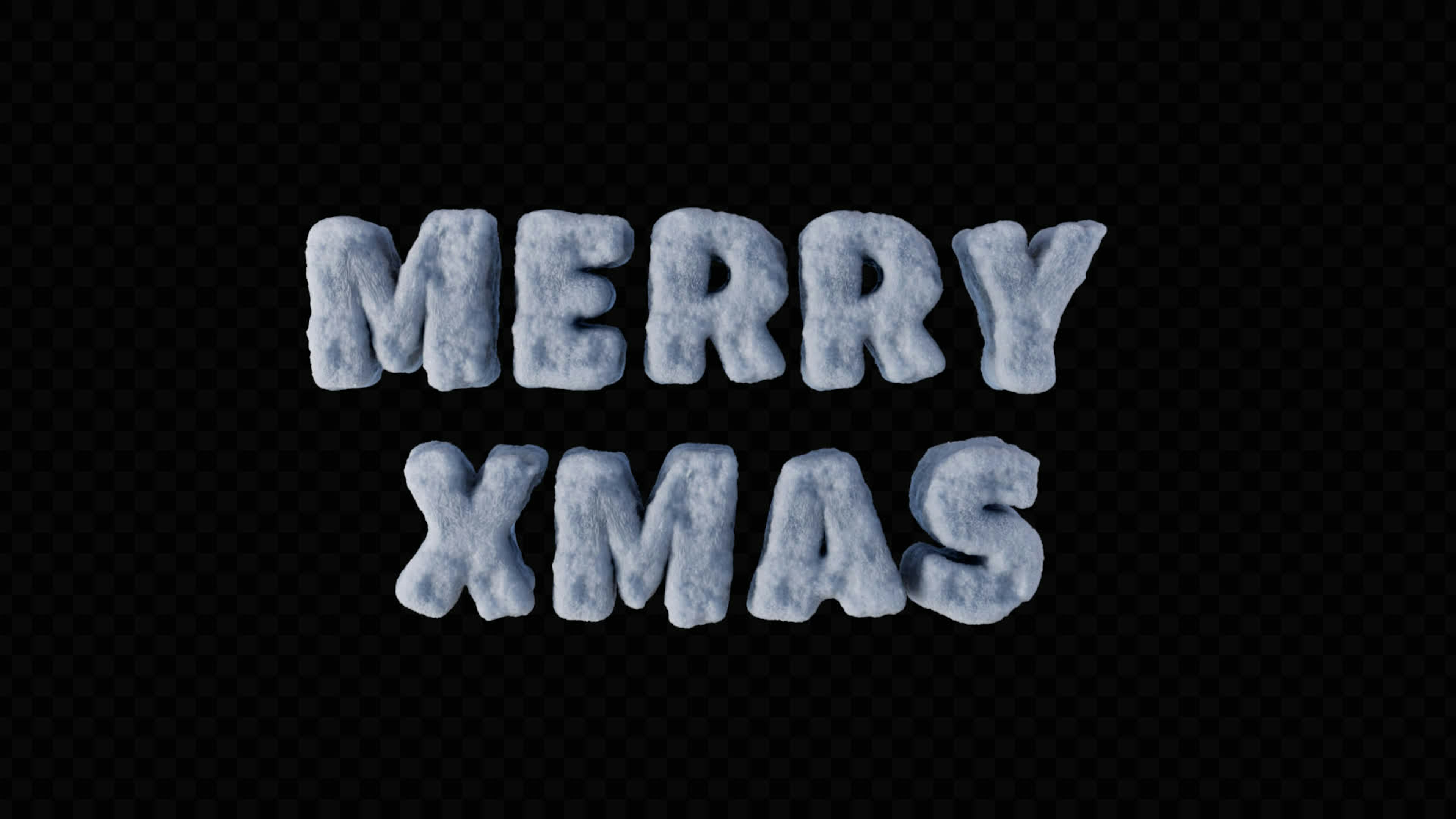 Merry Xmas 3D Snow Title On Alpha