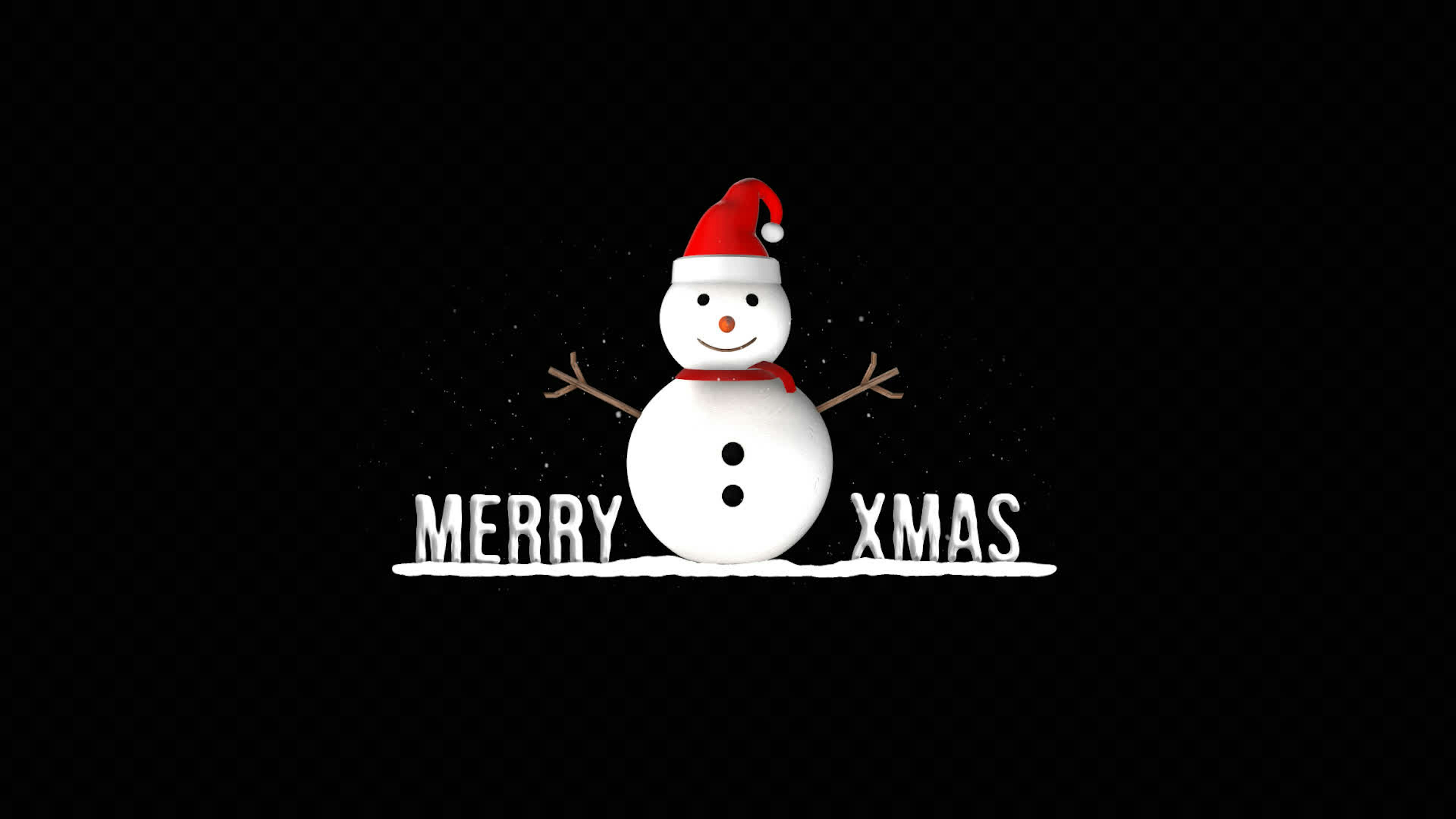 Merry Xmas Snow Man Title on Alpha