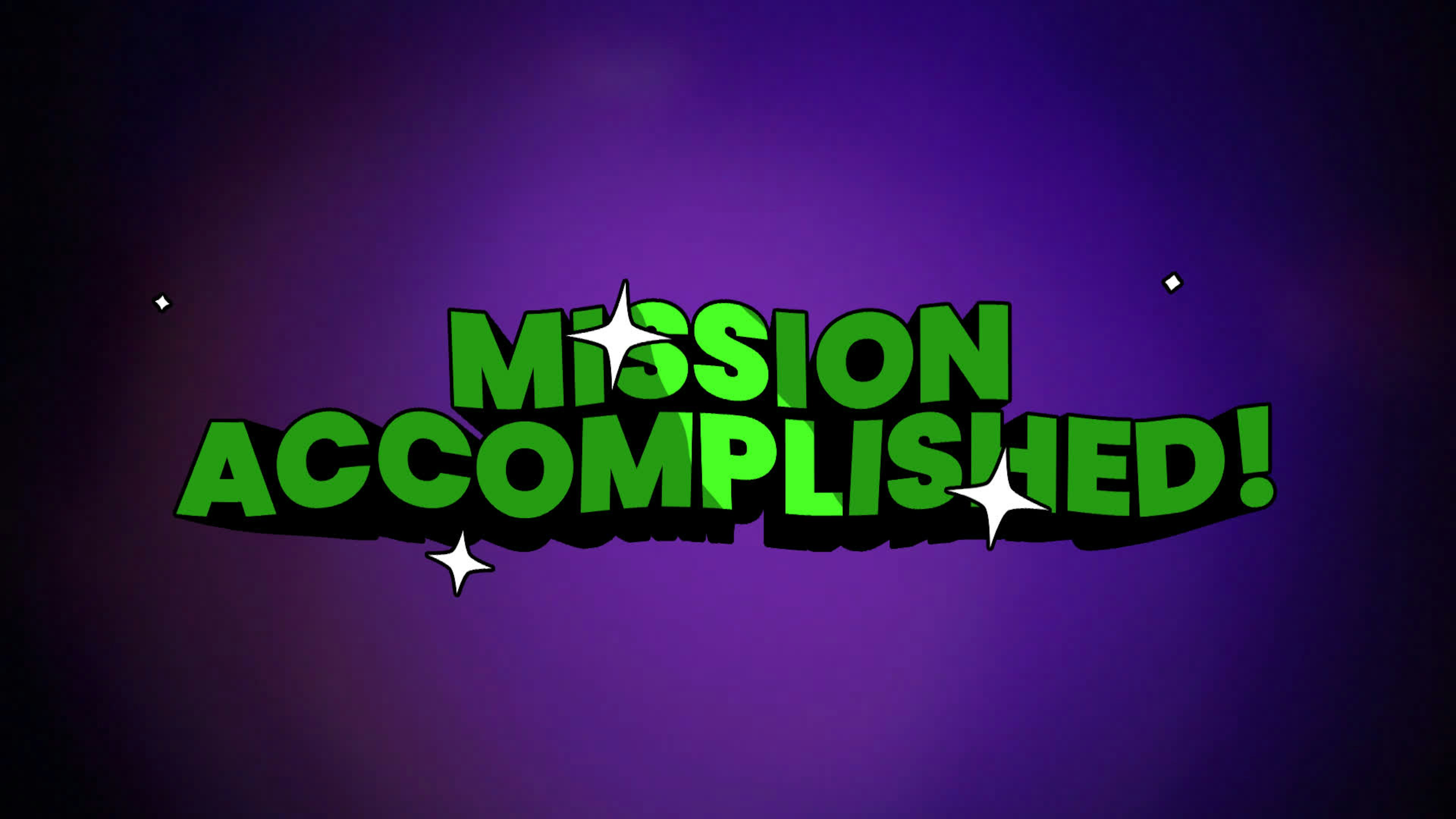 Mission Accomplished - 3D Cartoon Text